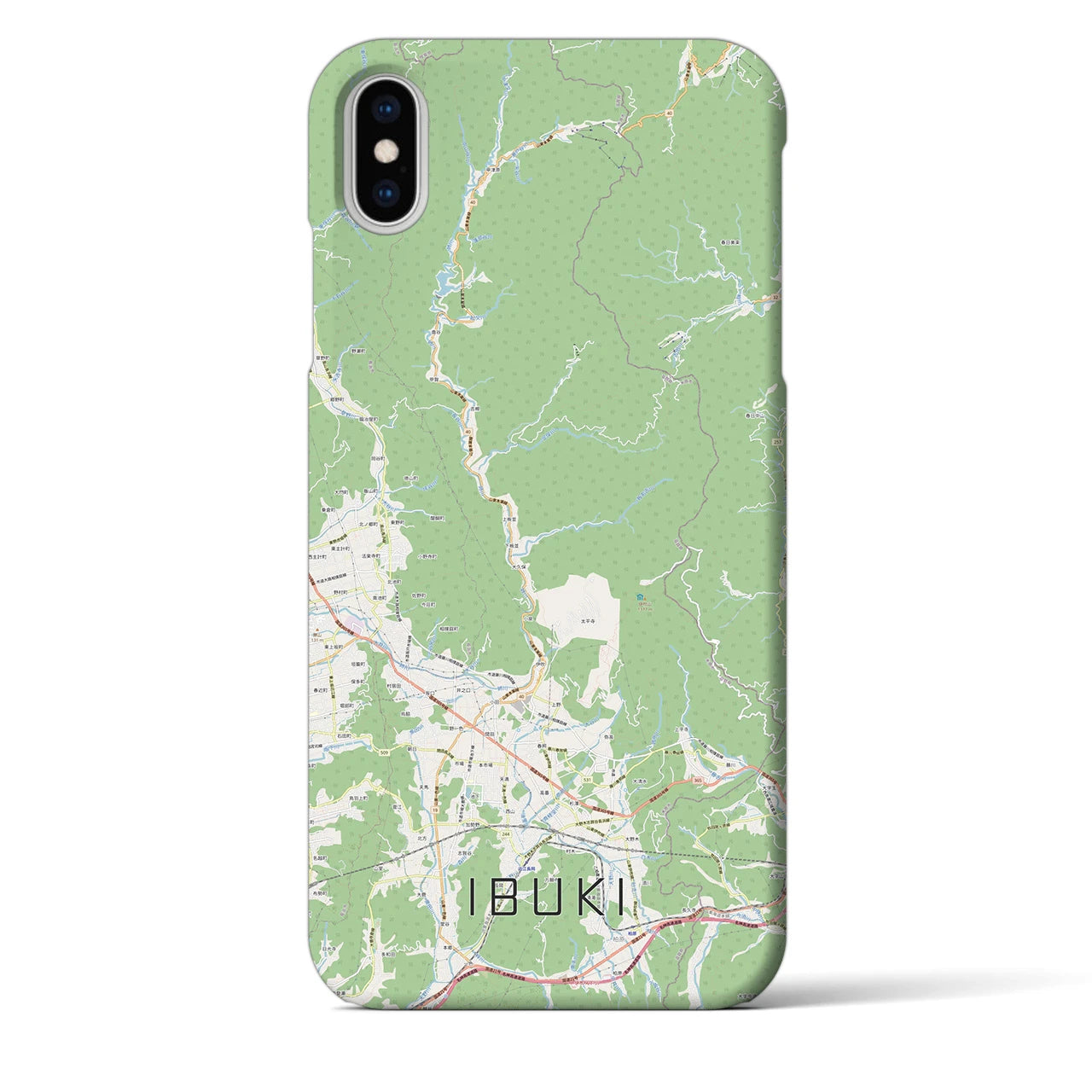 【伊吹(滋賀県)】地図柄iPhoneケース(バックカバータイプ)