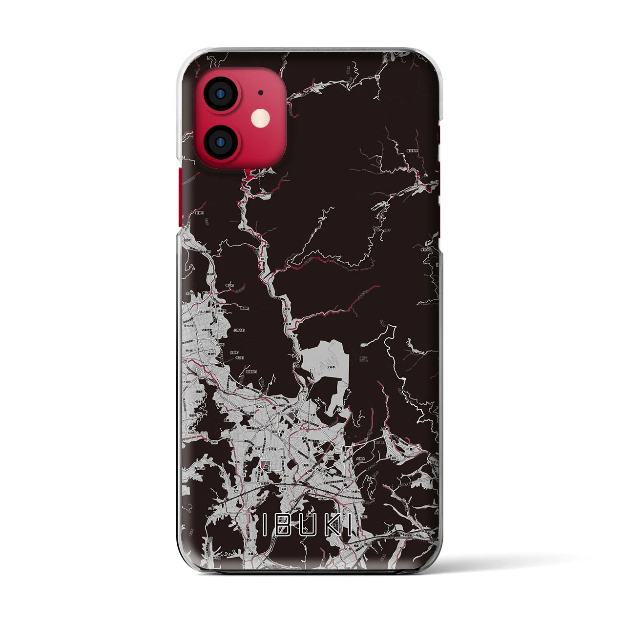 【伊吹(滋賀県)】地図柄iPhoneケース(クリアタイプ)