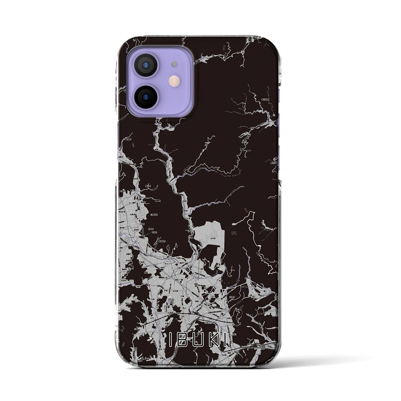 【伊吹(滋賀県)】地図柄iPhoneケース(クリアタイプ)