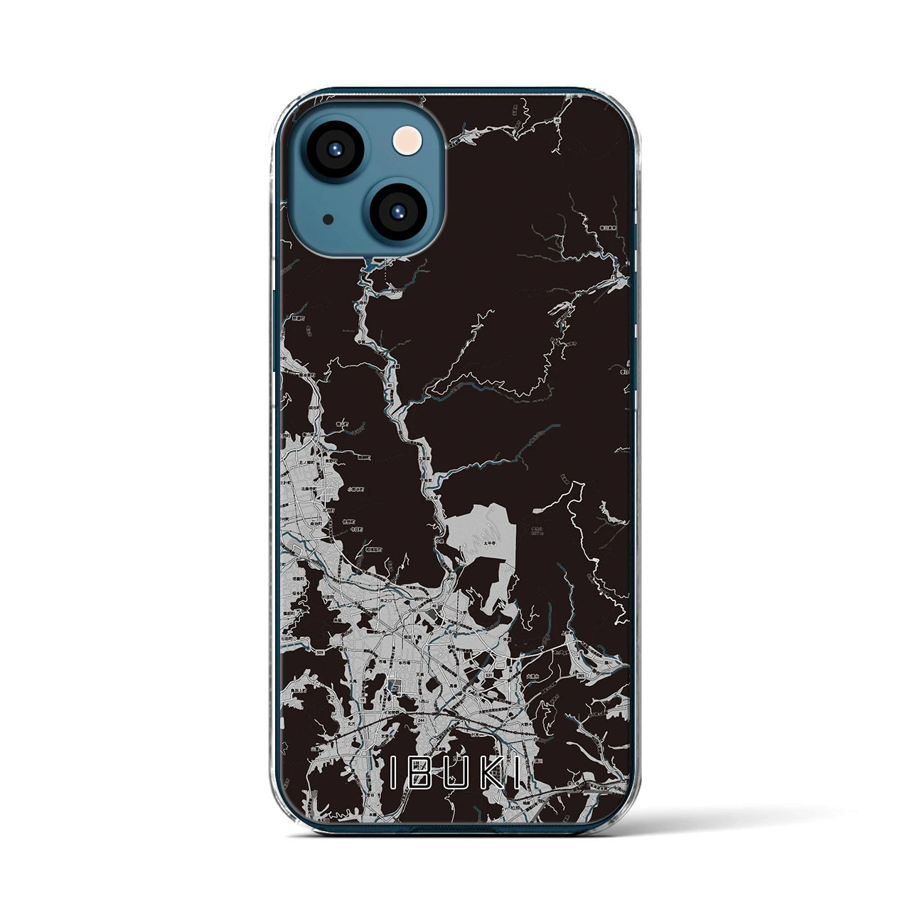 【伊吹(滋賀県)】地図柄iPhoneケース(クリアタイプ)