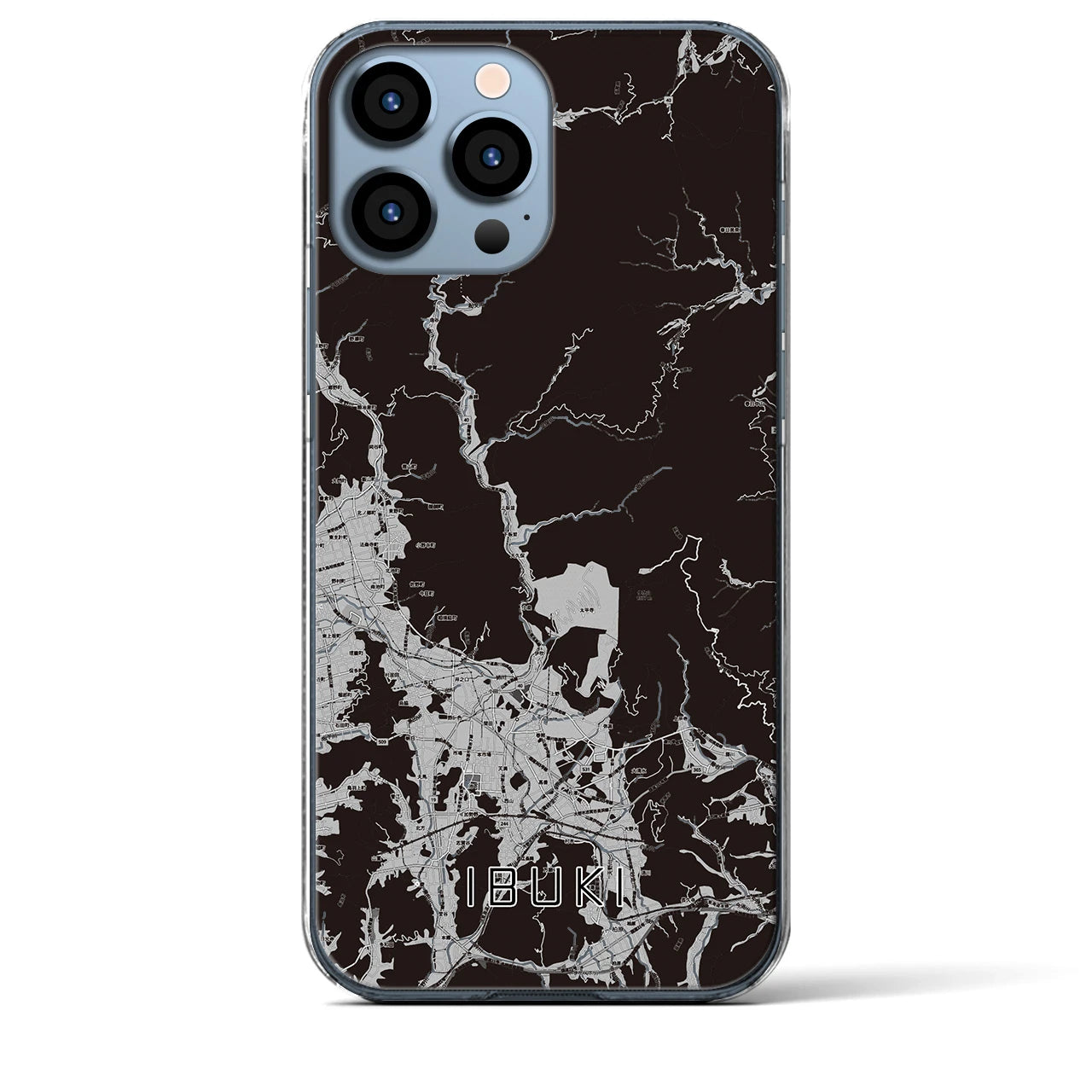 【伊吹(滋賀県)】地図柄iPhoneケース(クリアタイプ)