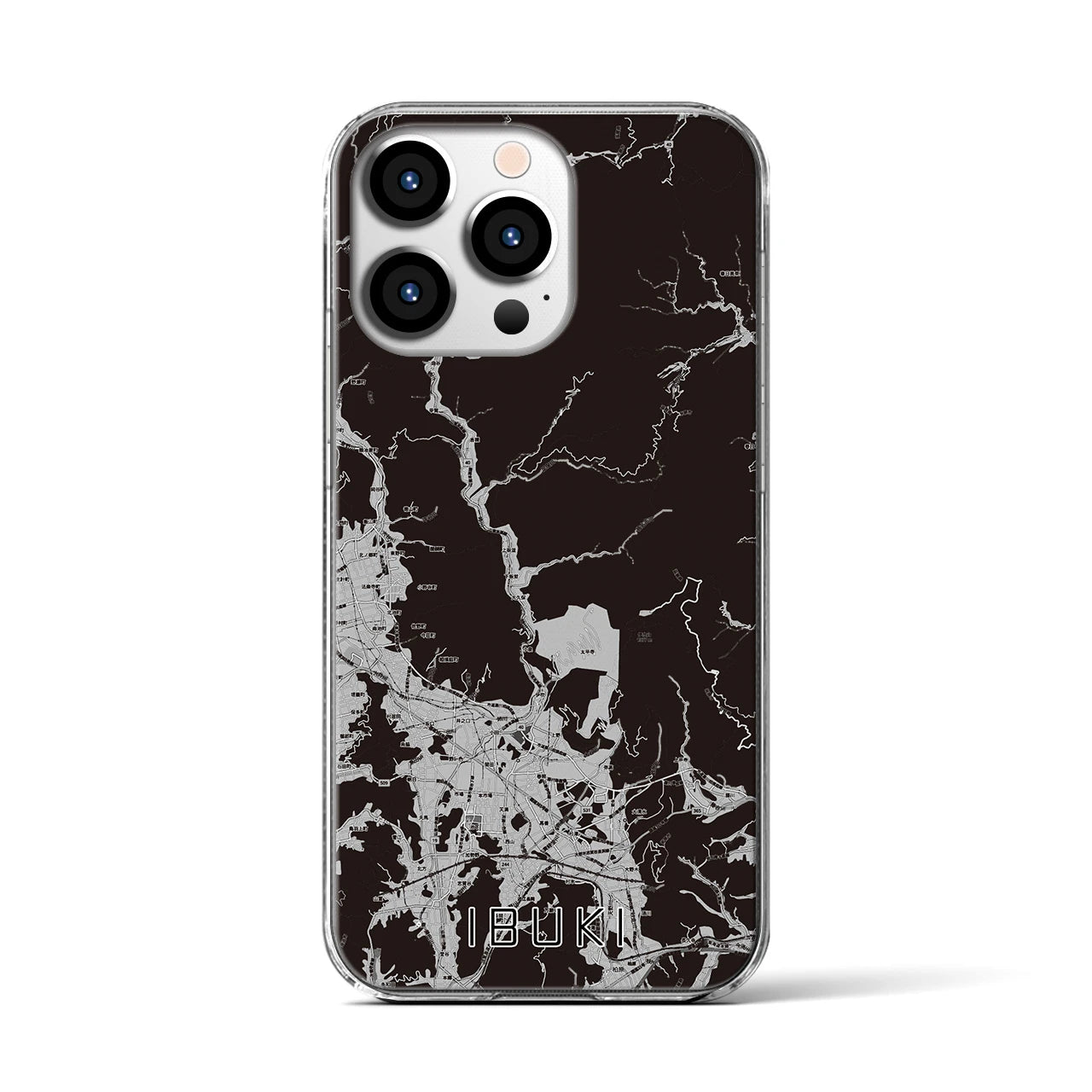 【伊吹(滋賀県)】地図柄iPhoneケース(クリアタイプ)