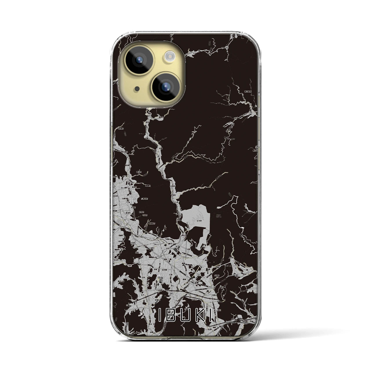 【伊吹(滋賀県)】地図柄iPhoneケース(クリアタイプ)