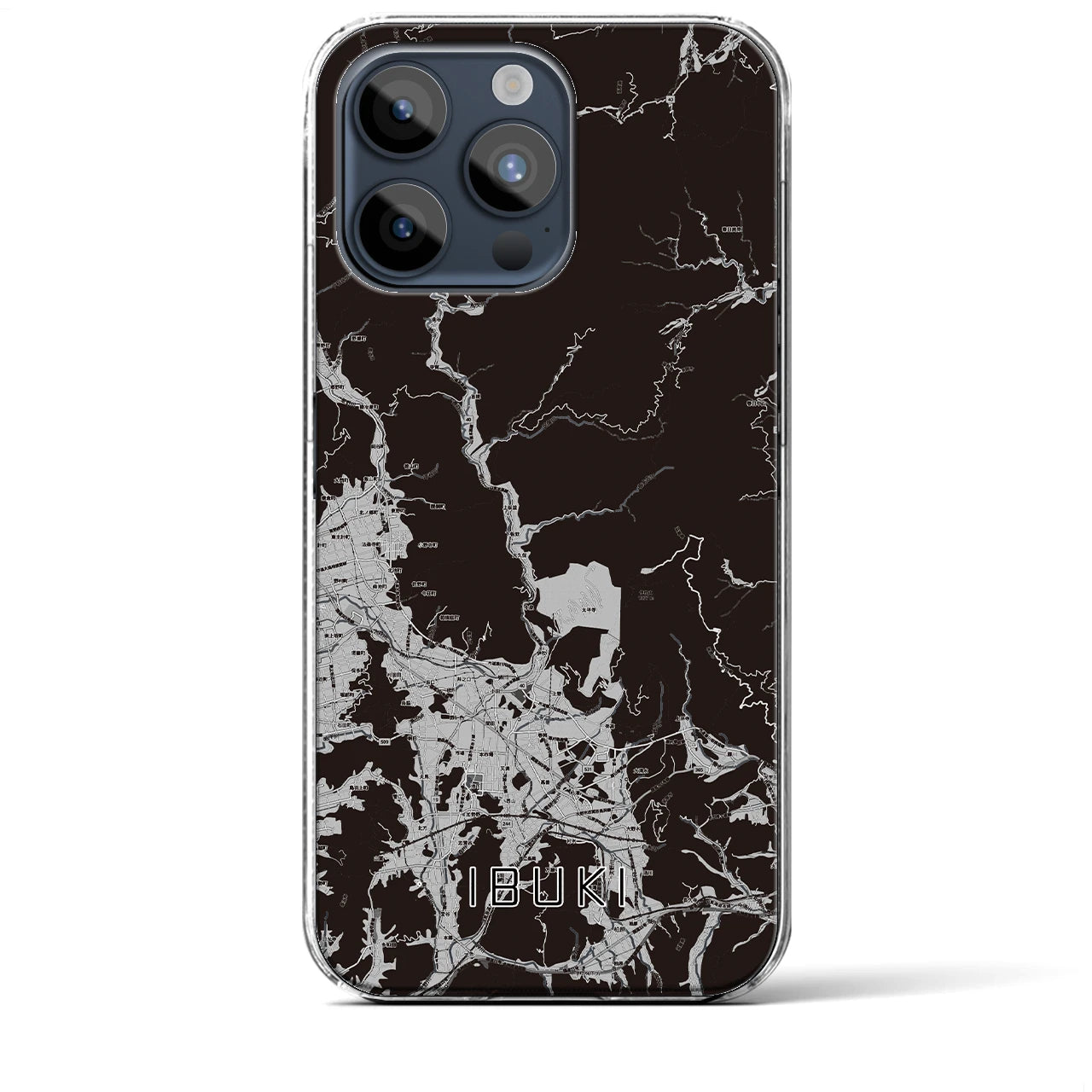 【伊吹(滋賀県)】地図柄iPhoneケース(クリアタイプ)