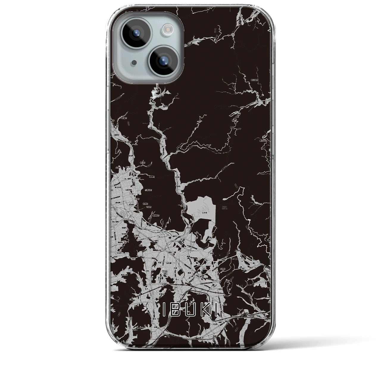 【伊吹(滋賀県)】地図柄iPhoneケース(クリアタイプ)