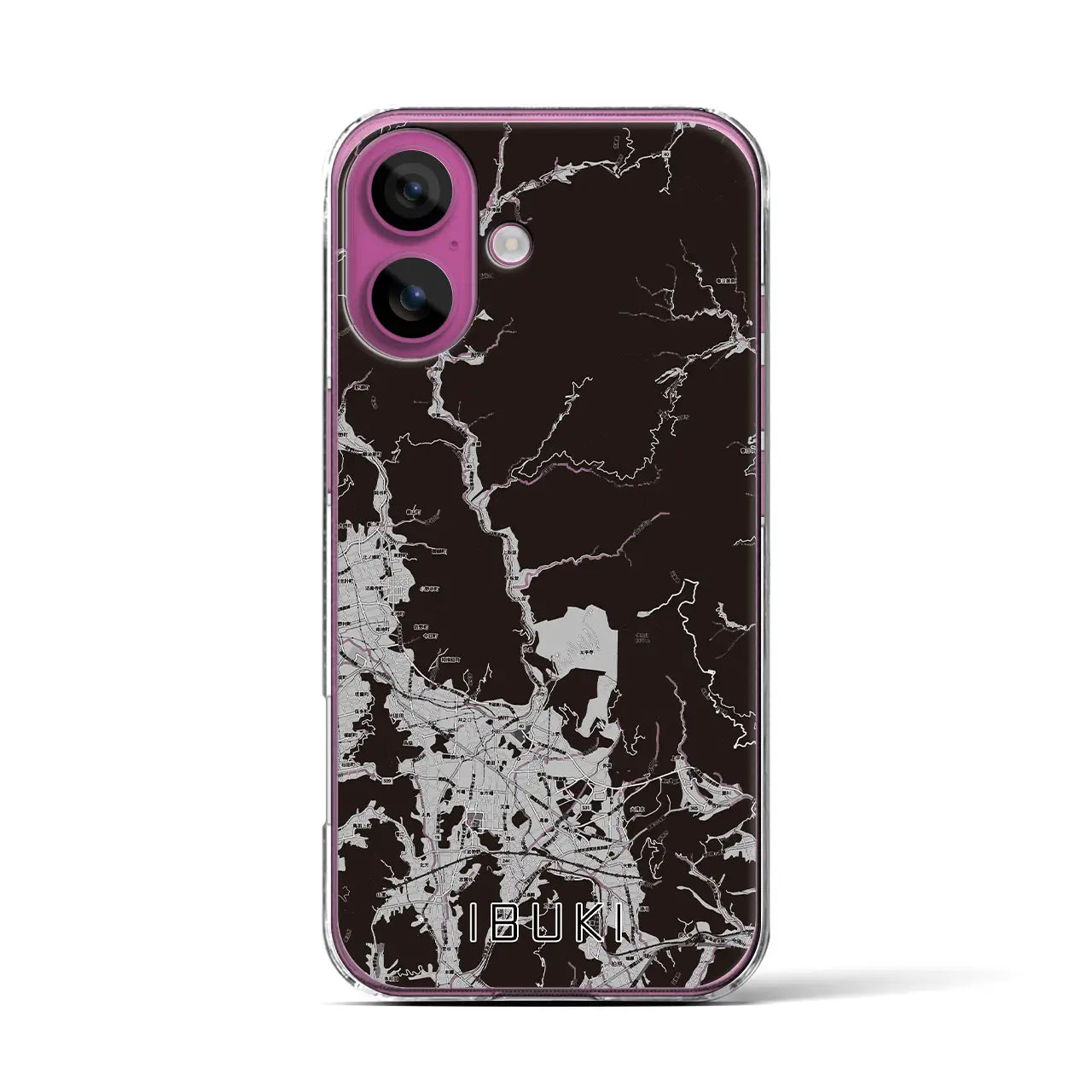 【伊吹(滋賀県)】地図柄iPhoneケース(クリアタイプ)