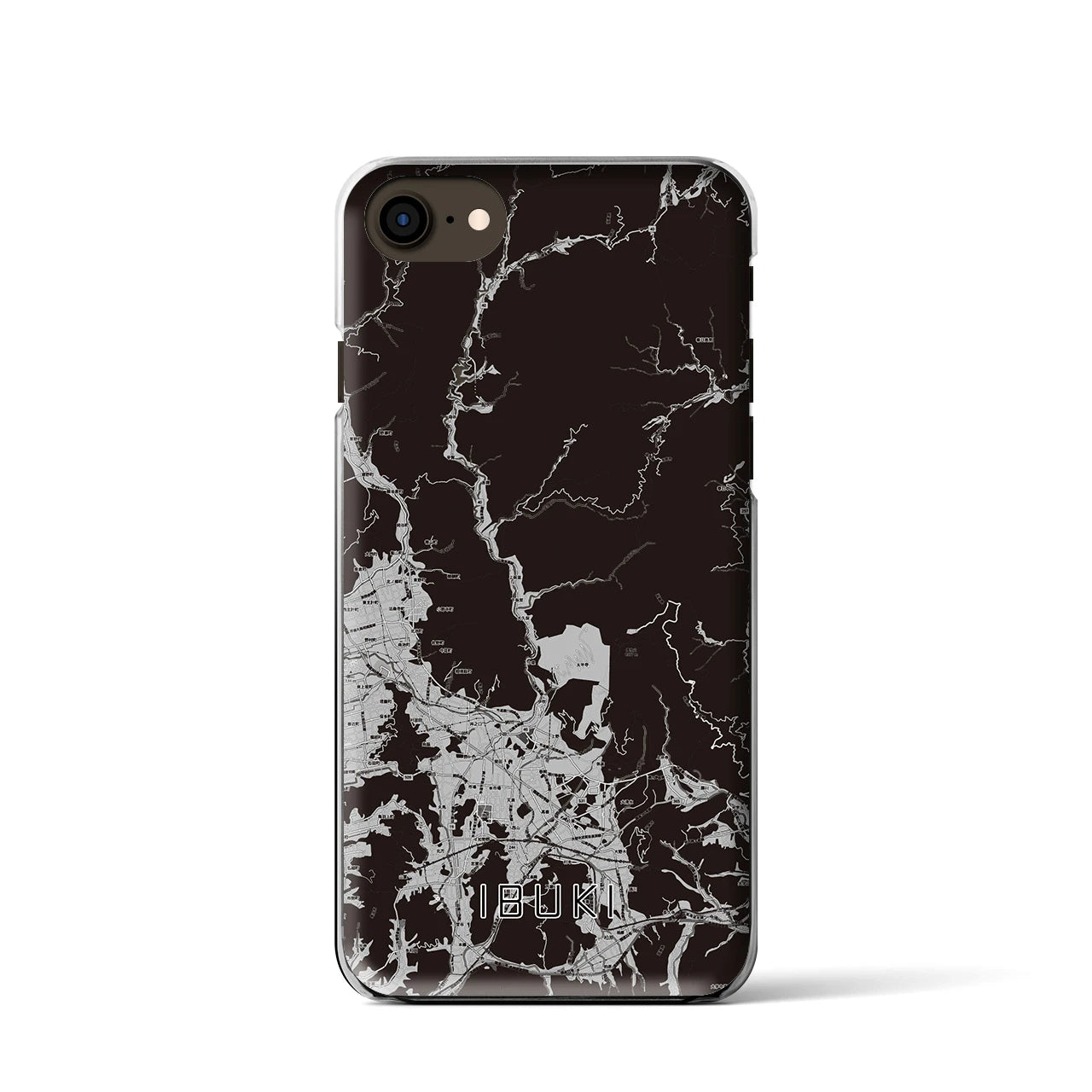 【伊吹(滋賀県)】地図柄iPhoneケース(クリアタイプ)