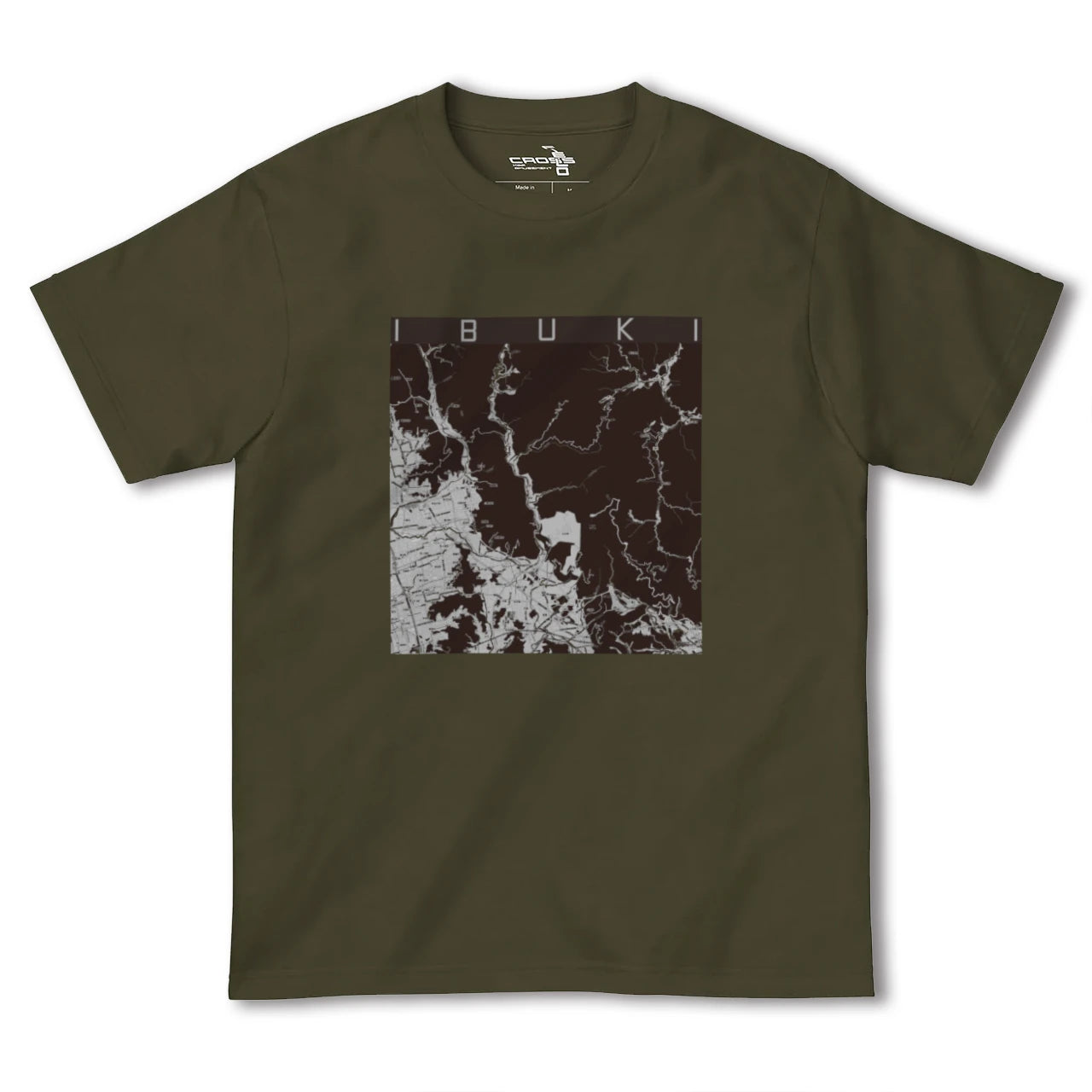 【伊吹(滋賀県)】地図柄ヘビーウェイトTシャツ