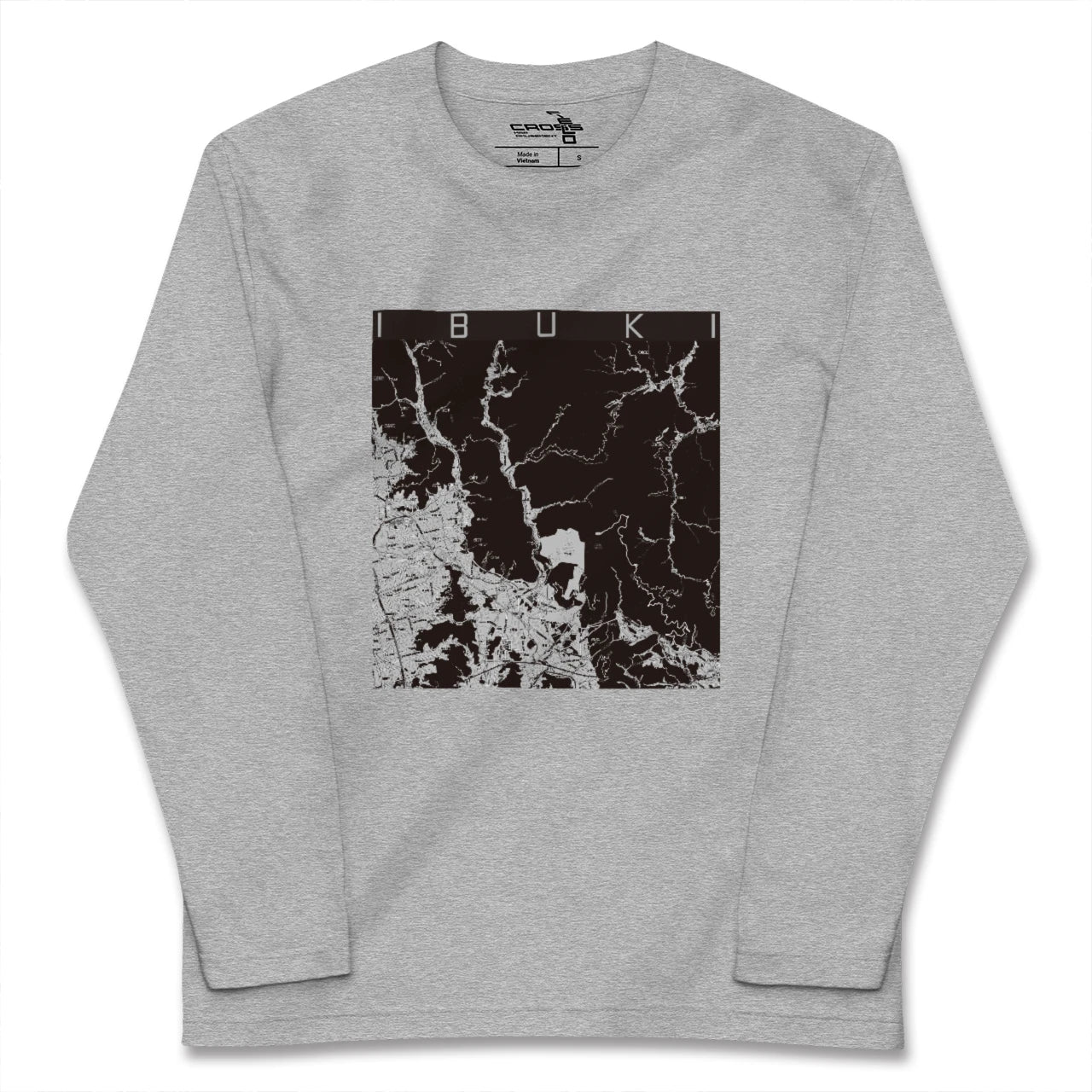 【伊吹(滋賀県)】地図柄ロングスリーブTシャツ