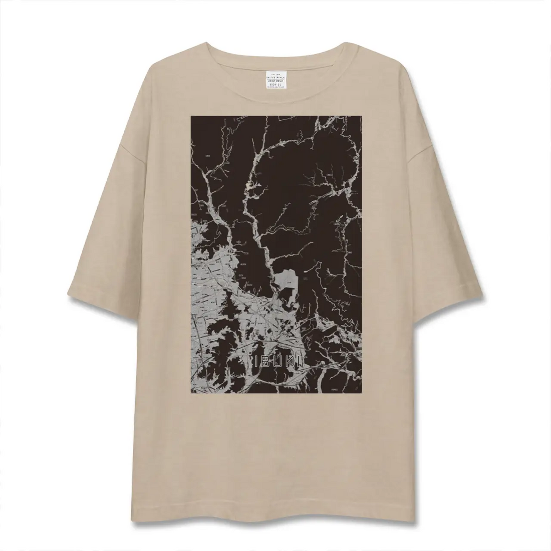 【伊吹(滋賀県)】地図柄ビッグシルエットTシャツ