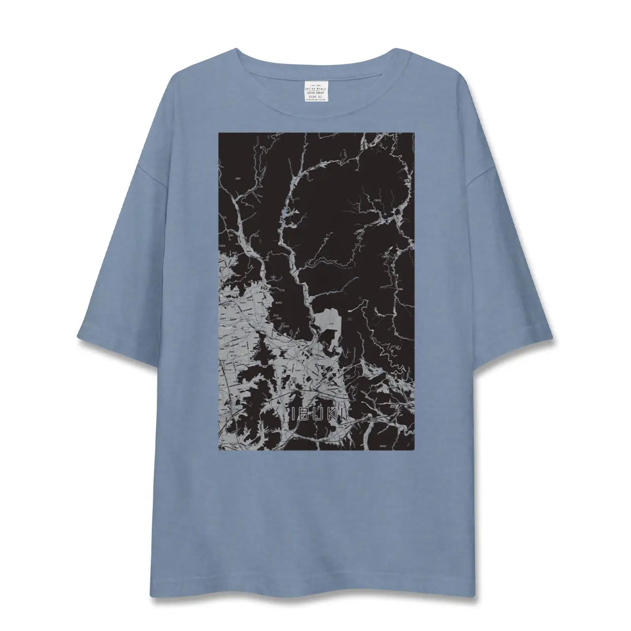 【伊吹(滋賀県)】地図柄ビッグシルエットTシャツ