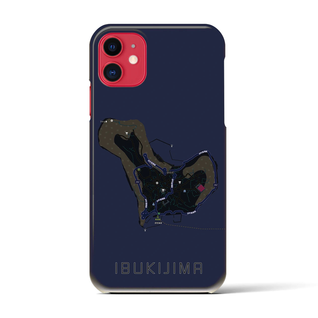 【伊吹島(香川県)】地図柄iPhoneケース(バックカバータイプ)