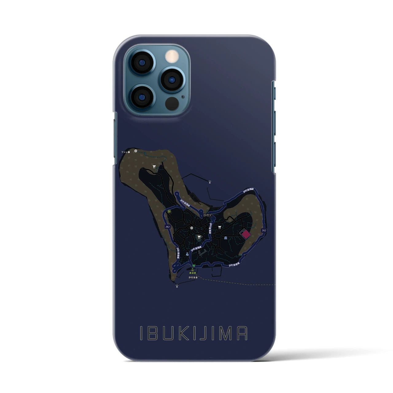 【伊吹島(香川県)】地図柄iPhoneケース(バックカバータイプ)