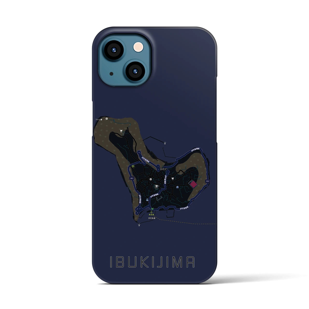 【伊吹島(香川県)】地図柄iPhoneケース(バックカバータイプ)