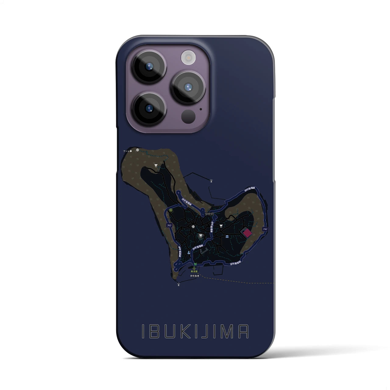 【伊吹島(香川県)】地図柄iPhoneケース(バックカバータイプ)