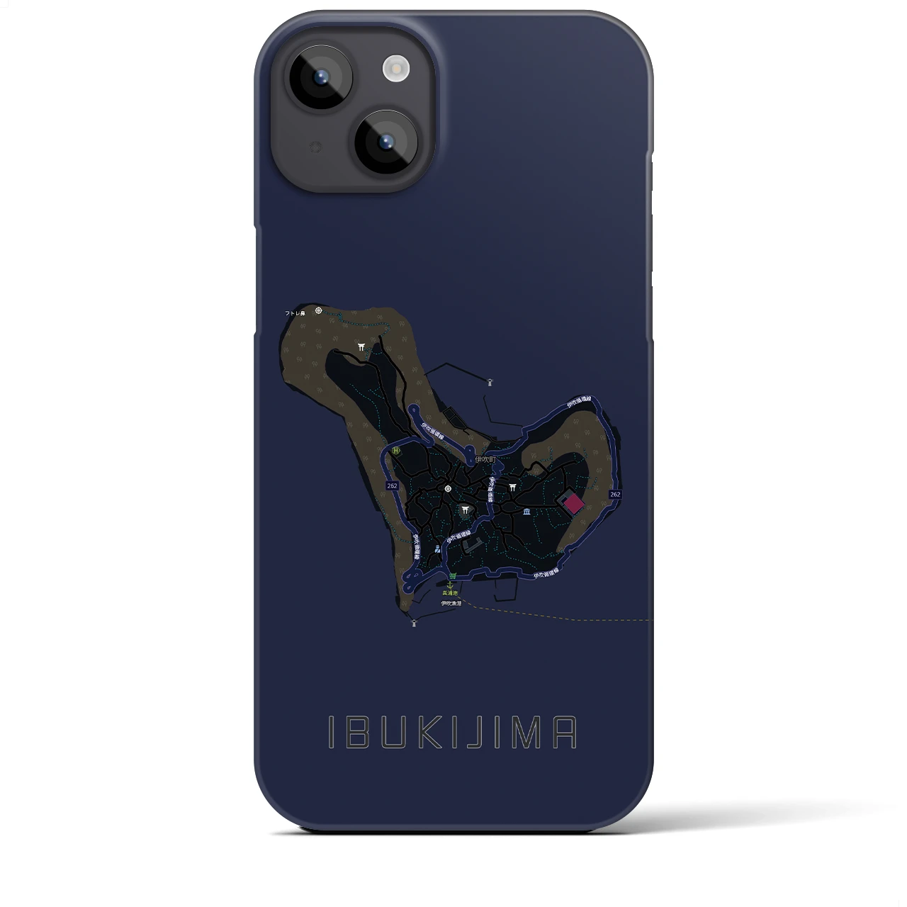 【伊吹島(香川県)】地図柄iPhoneケース(バックカバータイプ)