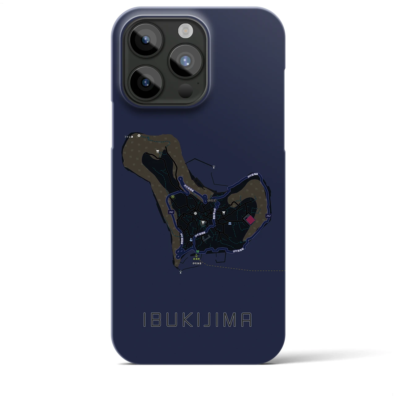 【伊吹島(香川県)】地図柄iPhoneケース(バックカバータイプ)