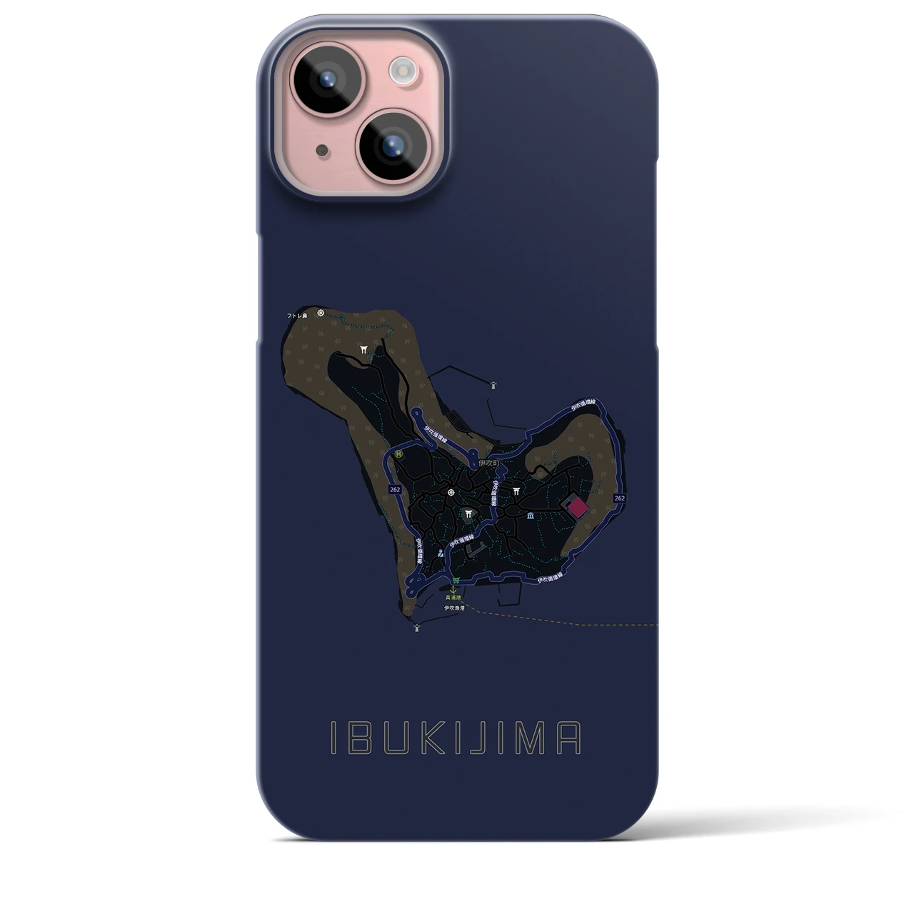 【伊吹島(香川県)】地図柄iPhoneケース(バックカバータイプ)