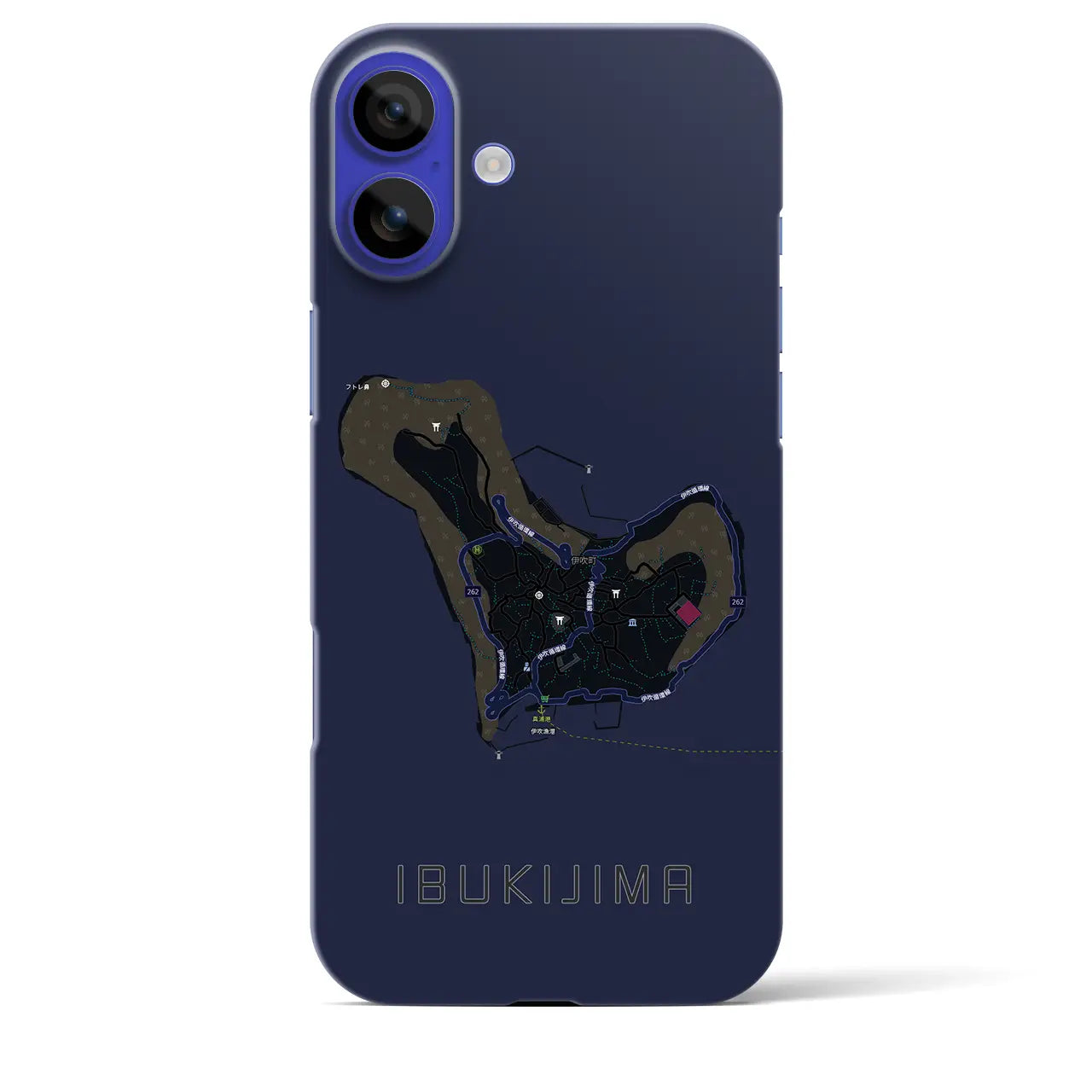 【伊吹島(香川県)】地図柄iPhoneケース(バックカバータイプ)