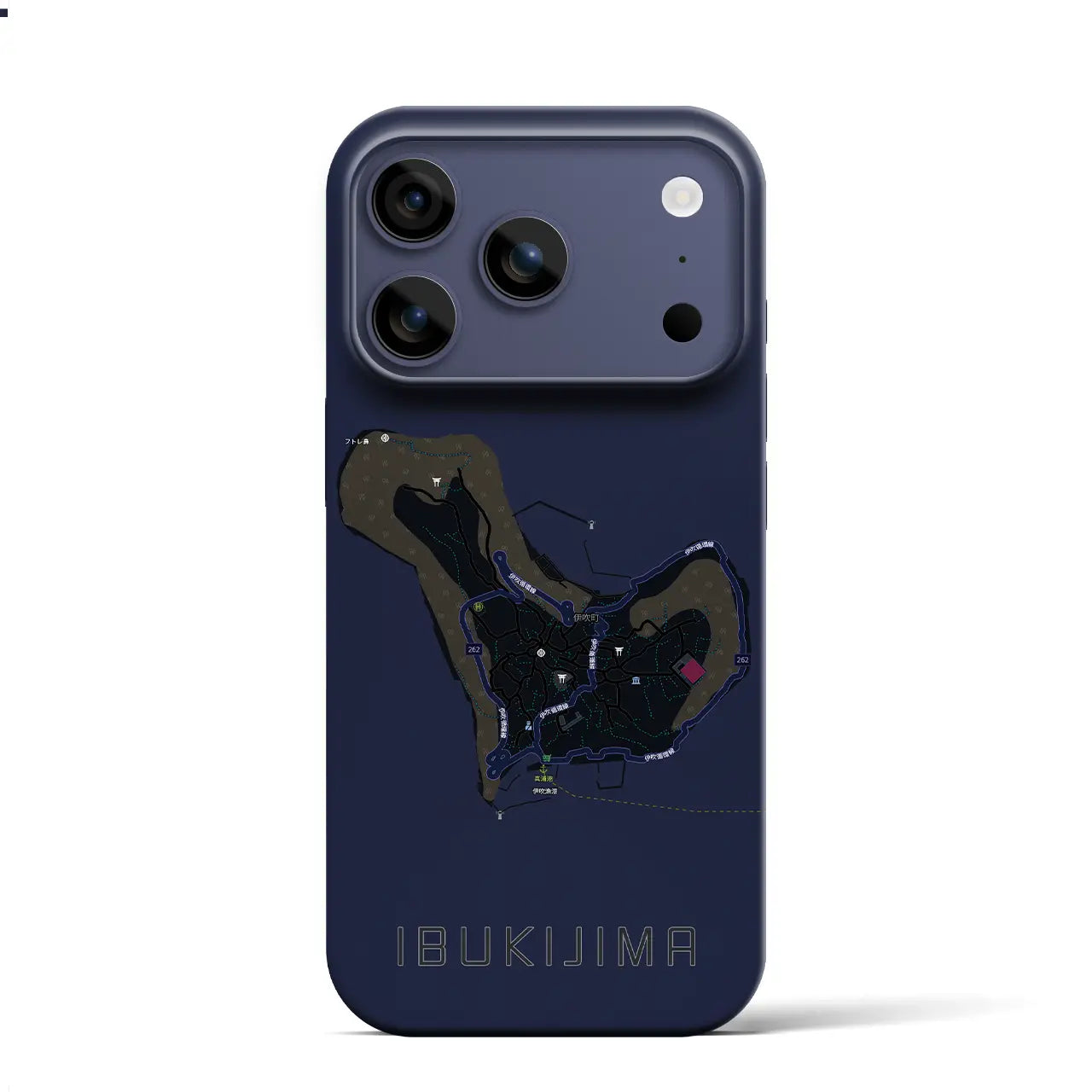 【伊吹島(香川県)】地図柄iPhoneケース(バックカバータイプ)