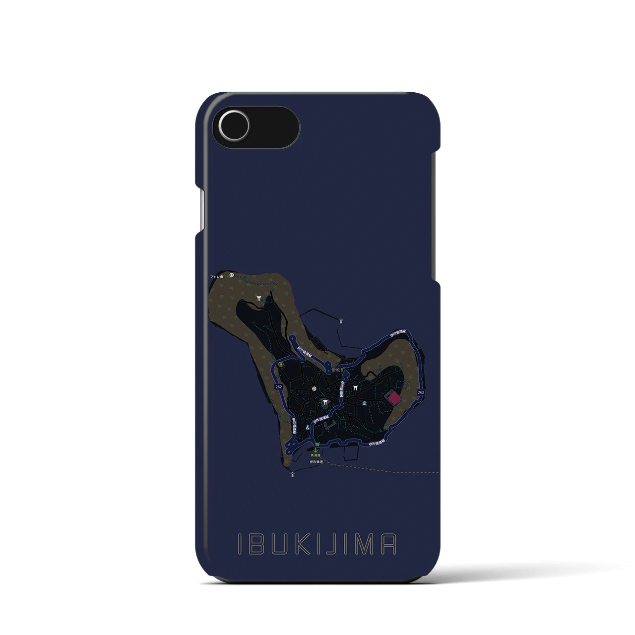 【伊吹島(香川県)】地図柄iPhoneケース(バックカバータイプ)