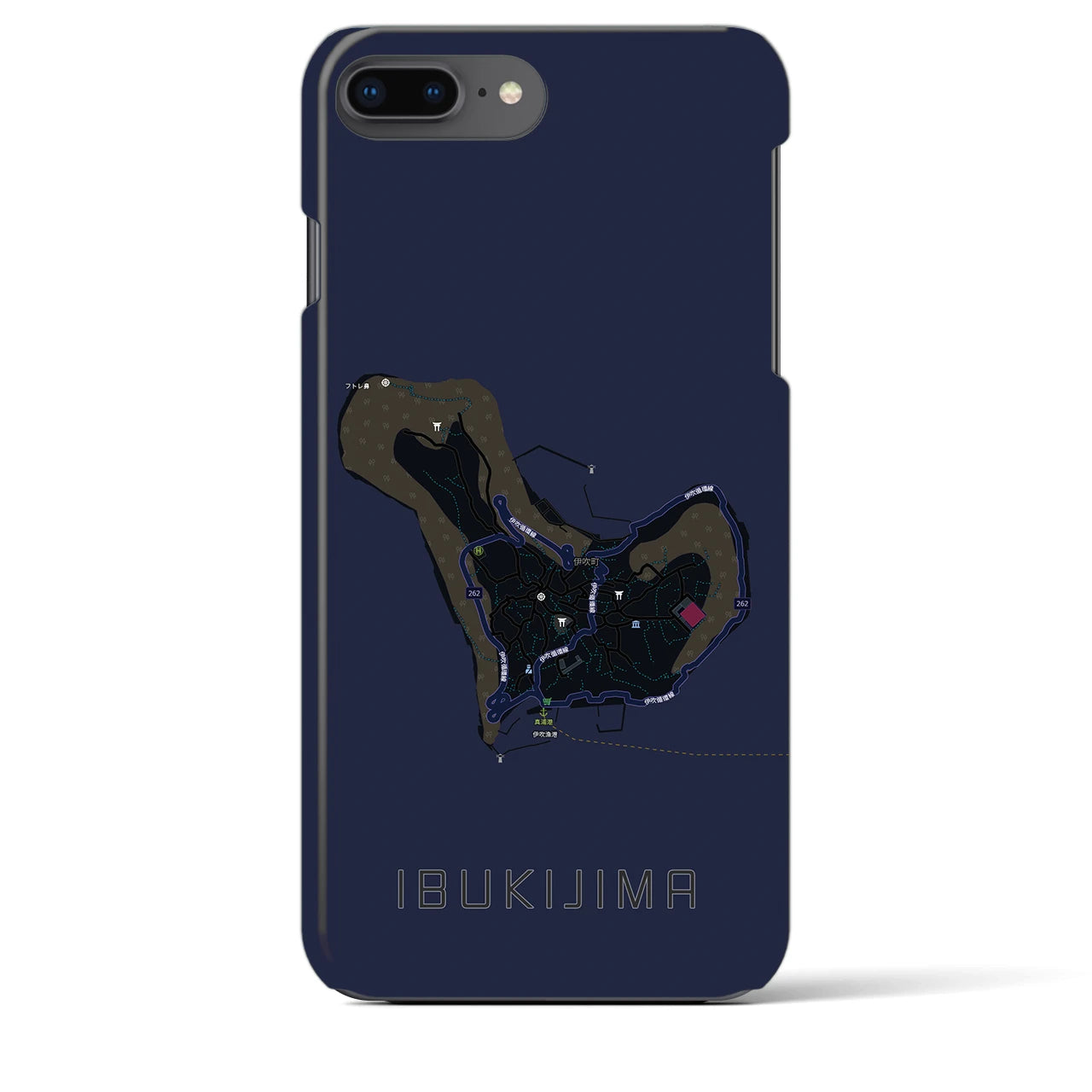 【伊吹島(香川県)】地図柄iPhoneケース(バックカバータイプ)