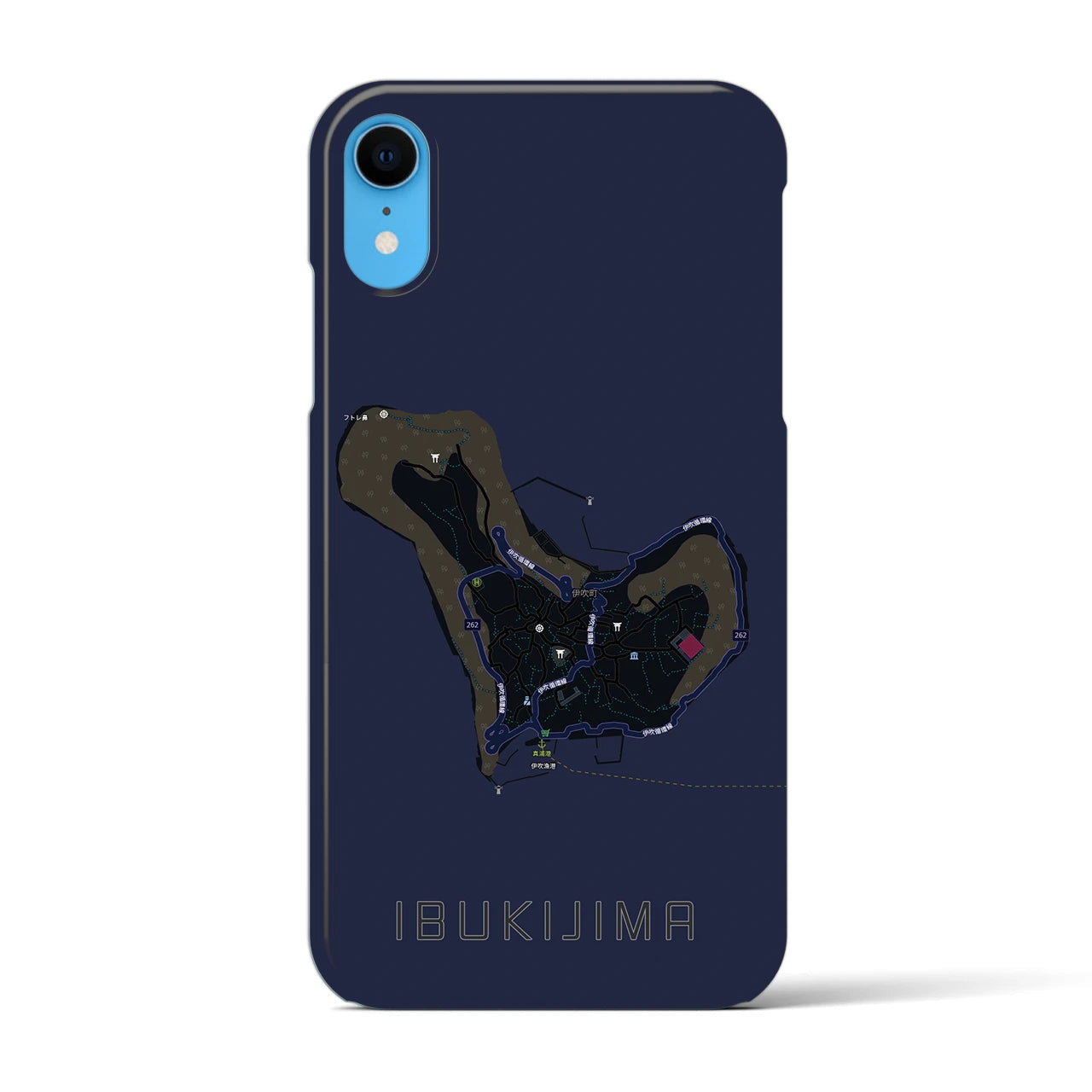 【伊吹島(香川県)】地図柄iPhoneケース(バックカバータイプ)