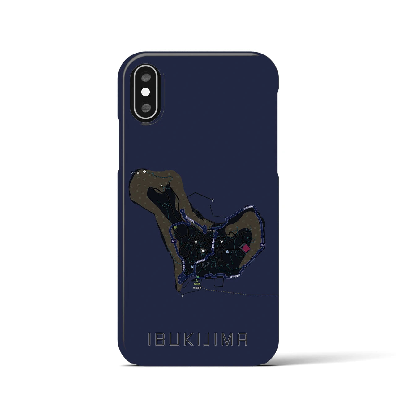 【伊吹島(香川県)】地図柄iPhoneケース(バックカバータイプ)