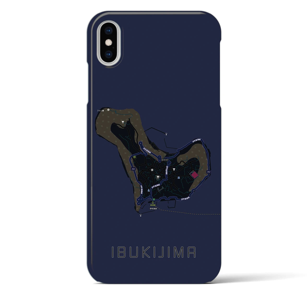 【伊吹島(香川県)】地図柄iPhoneケース(バックカバータイプ)