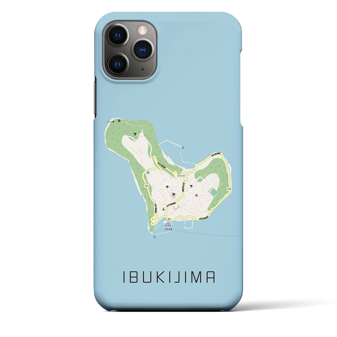 【伊吹島(香川県)】地図柄iPhoneケース(バックカバータイプ)