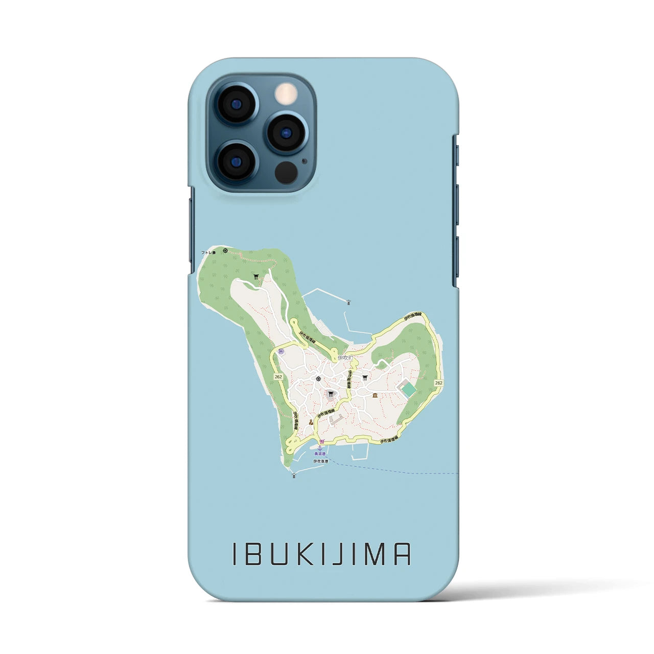 【伊吹島(香川県)】地図柄iPhoneケース(バックカバータイプ)