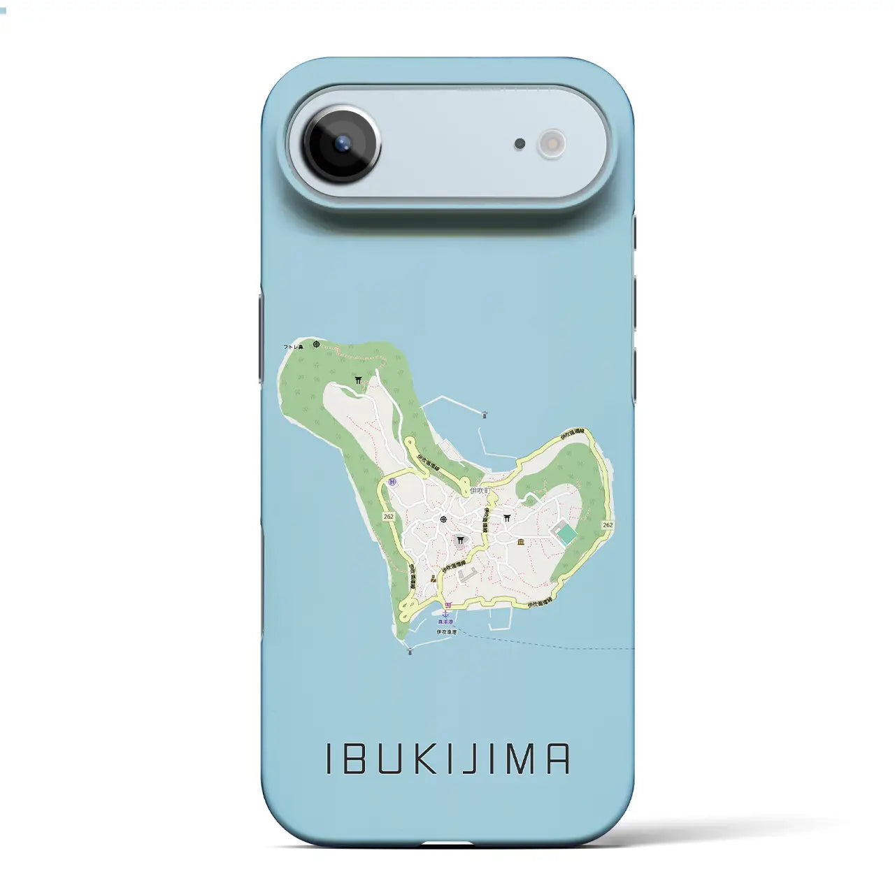【伊吹島(香川県)】地図柄iPhoneケース(バックカバータイプ)ブラック・iPhone 17 Pro Max 用