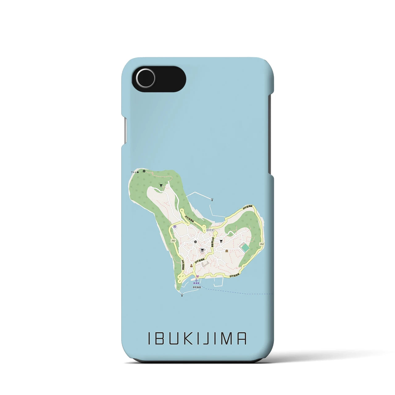 【伊吹島(香川県)】地図柄iPhoneケース(バックカバータイプ)