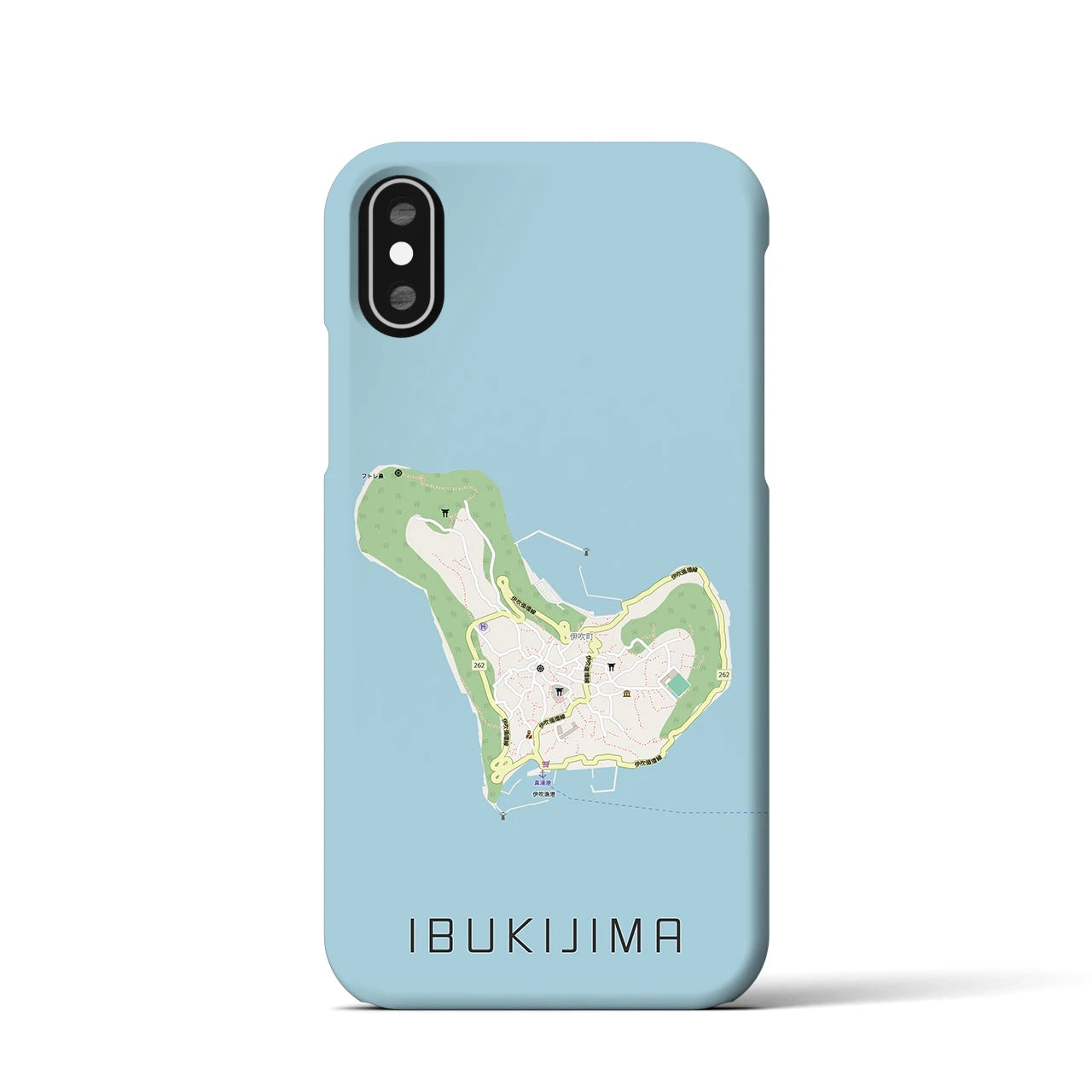 【伊吹島(香川県)】地図柄iPhoneケース(バックカバータイプ)