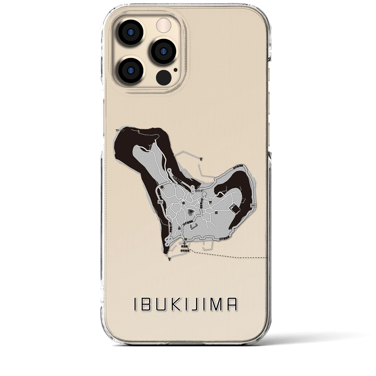【伊吹島(香川県)】地図柄iPhoneケース(クリアタイプ)