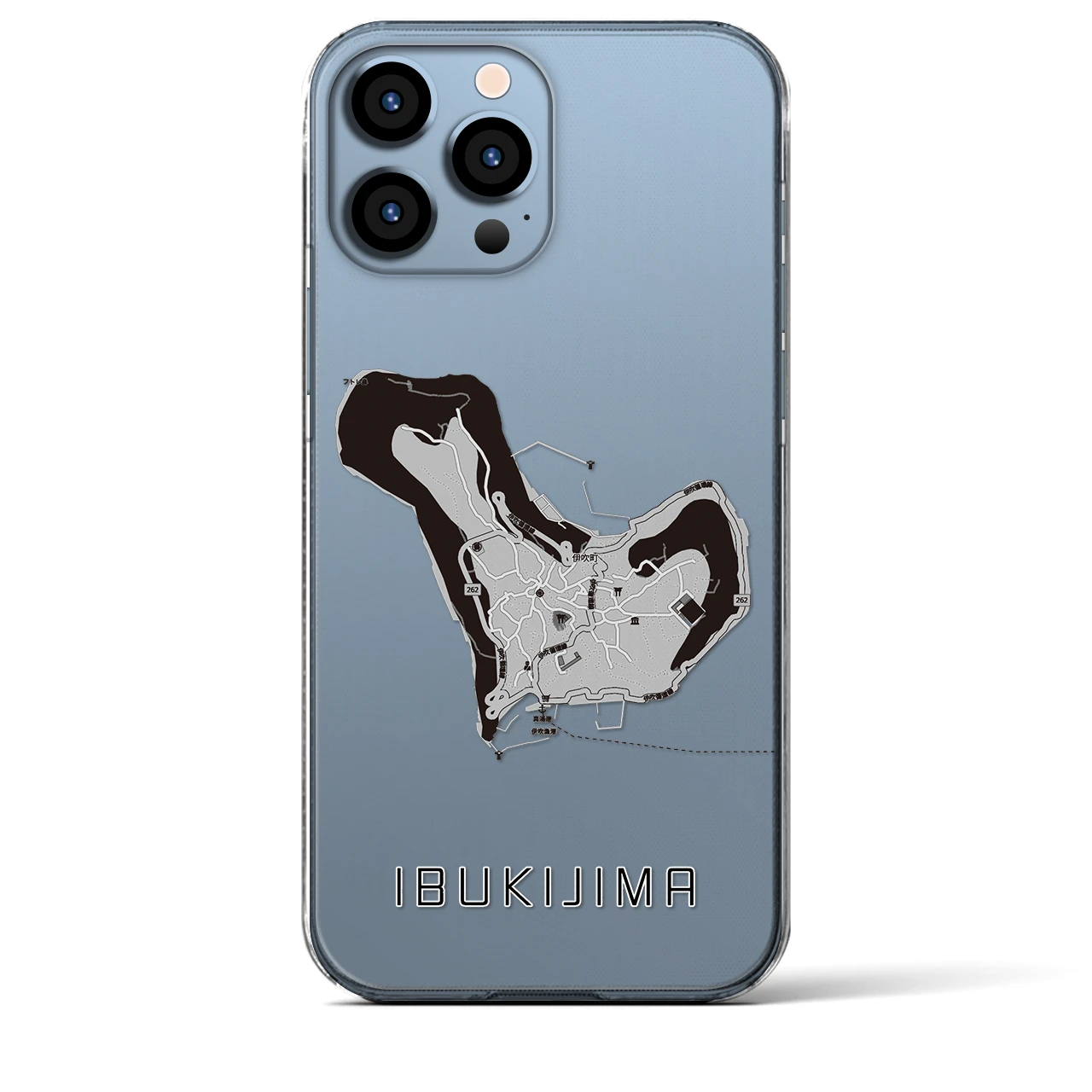 【伊吹島(香川県)】地図柄iPhoneケース(クリアタイプ)