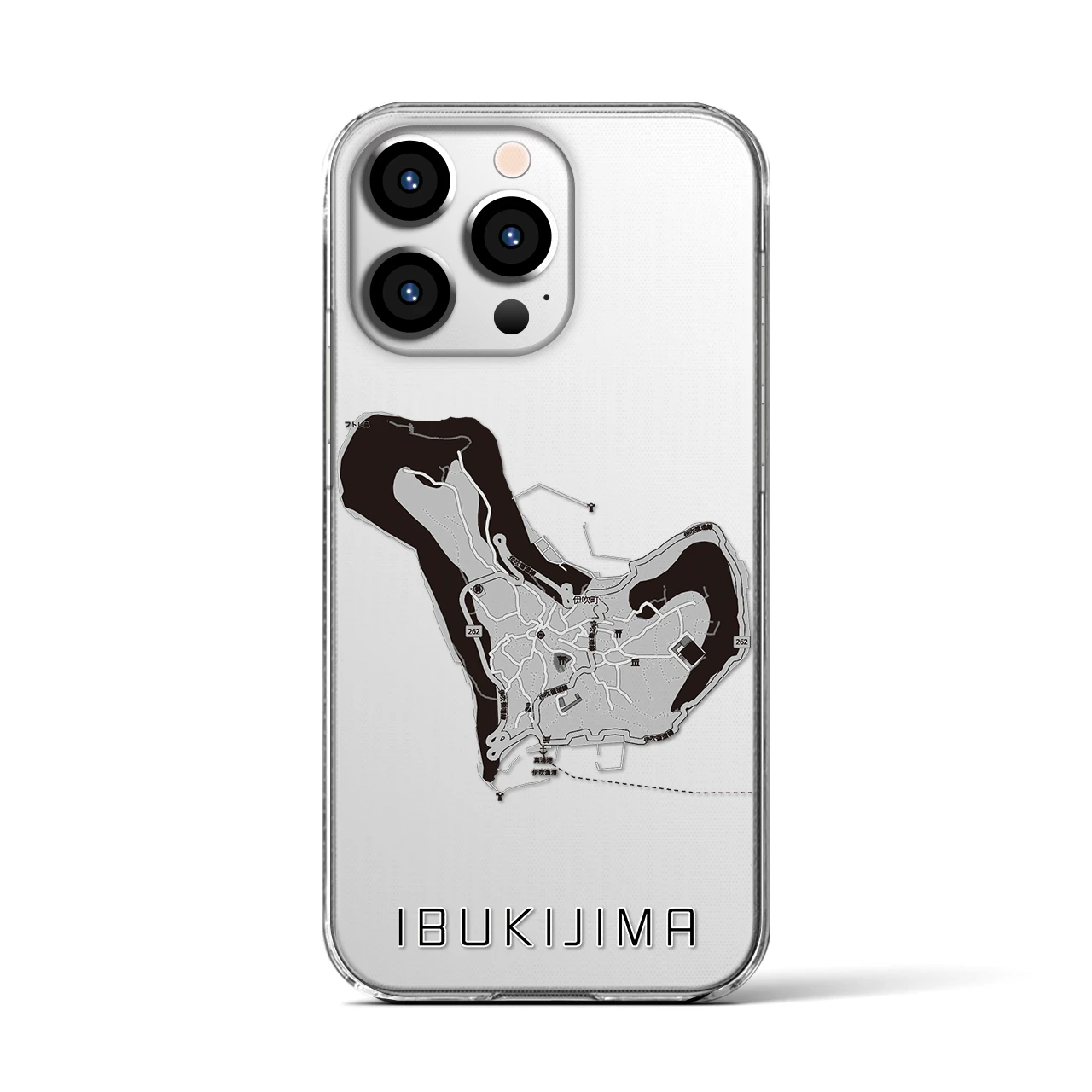 【伊吹島(香川県)】地図柄iPhoneケース(クリアタイプ)