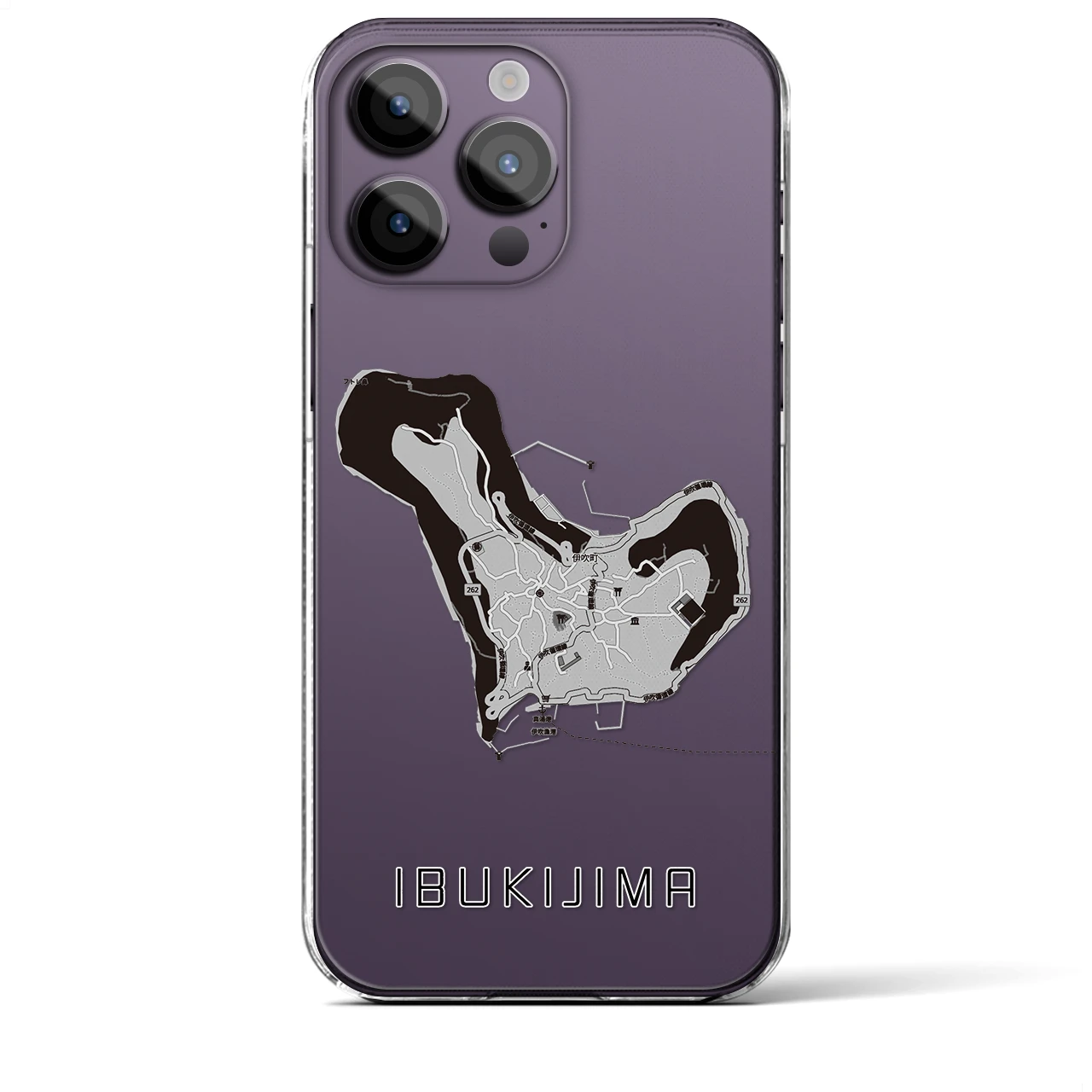 【伊吹島(香川県)】地図柄iPhoneケース(クリアタイプ)