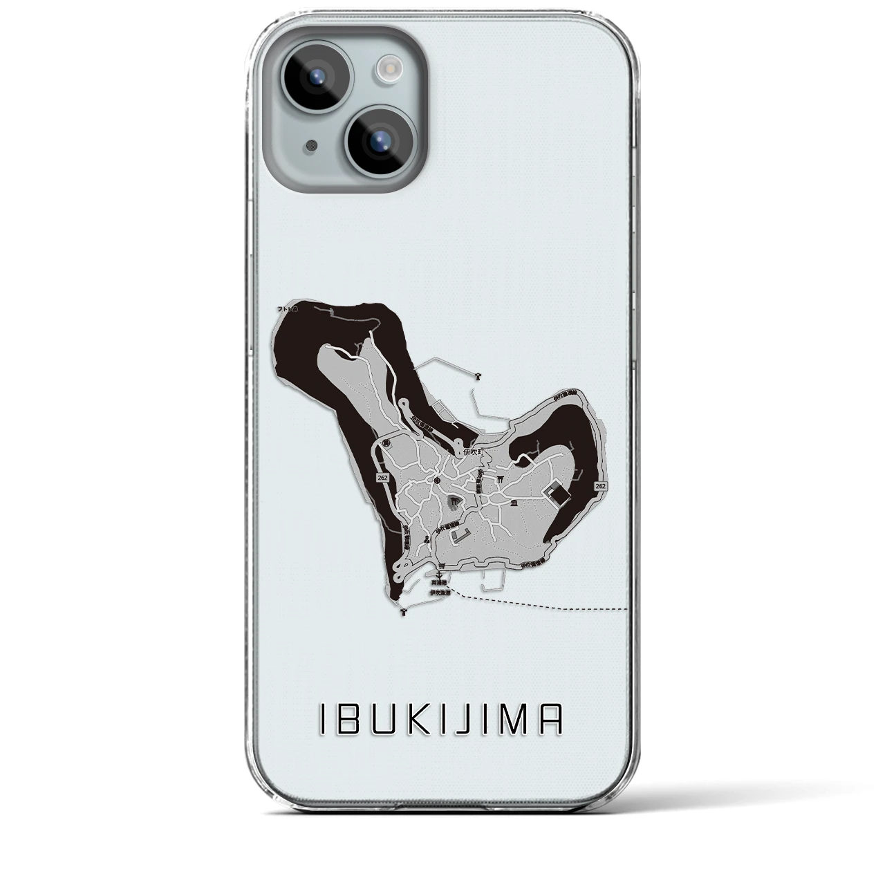 【伊吹島(香川県)】地図柄iPhoneケース(クリアタイプ)