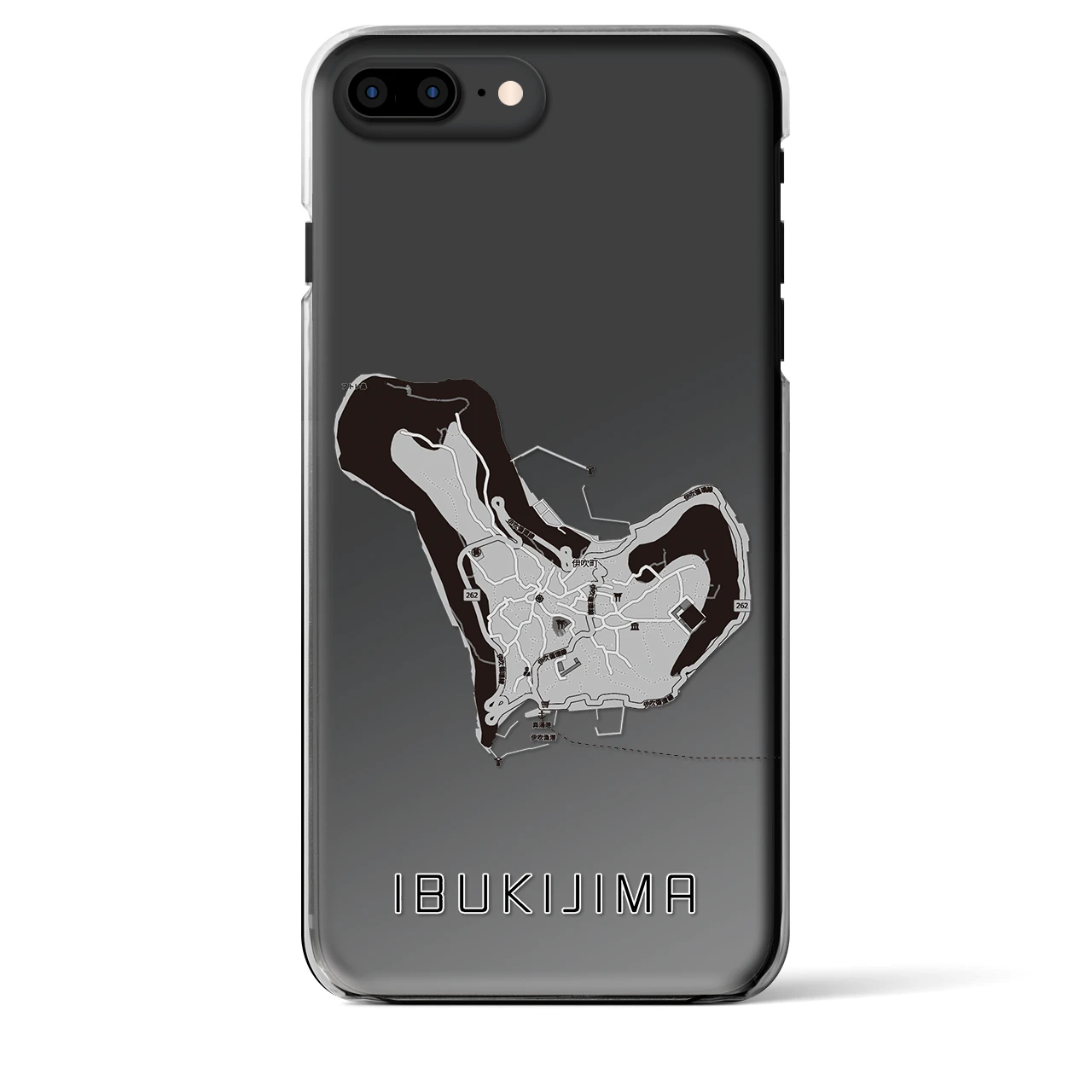 【伊吹島(香川県)】地図柄iPhoneケース(クリアタイプ)