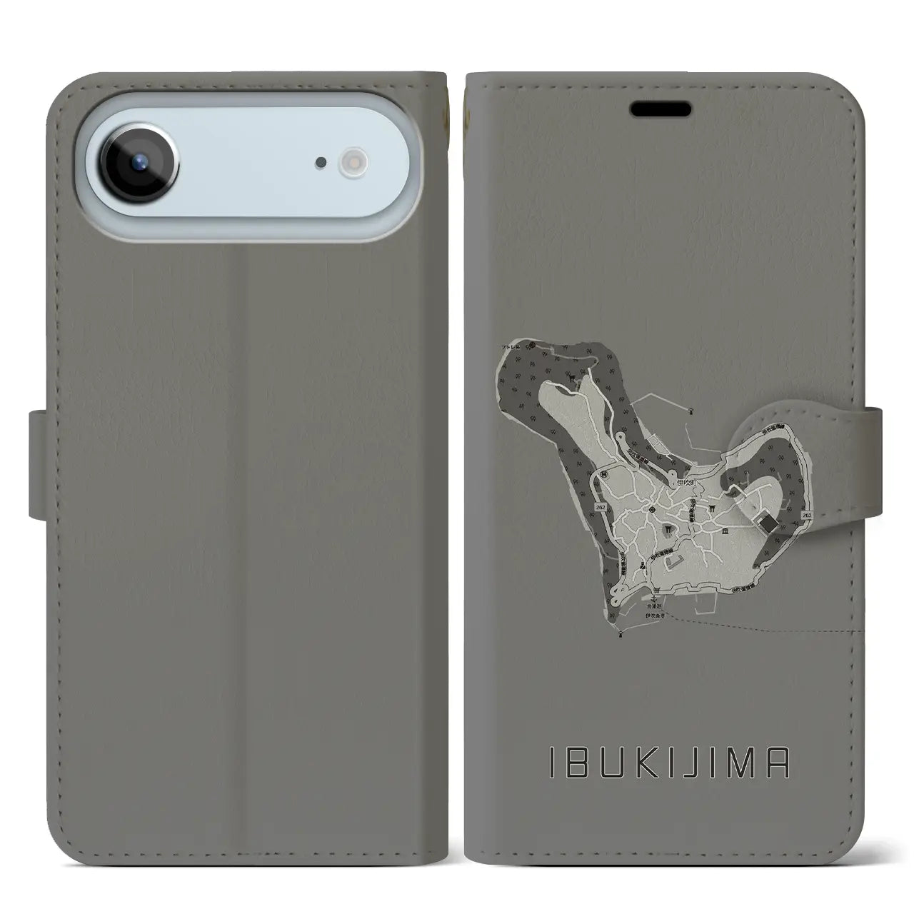 【伊吹島(香川県)】地図柄iPhoneケース(手帳タイプ)