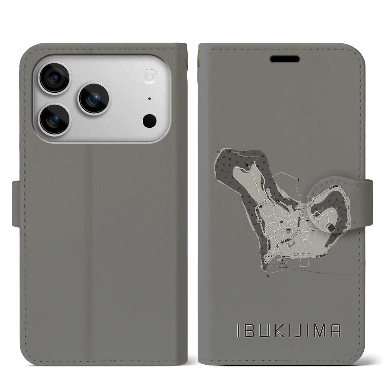 【伊吹島(香川県)】地図柄iPhoneケース(手帳タイプ)