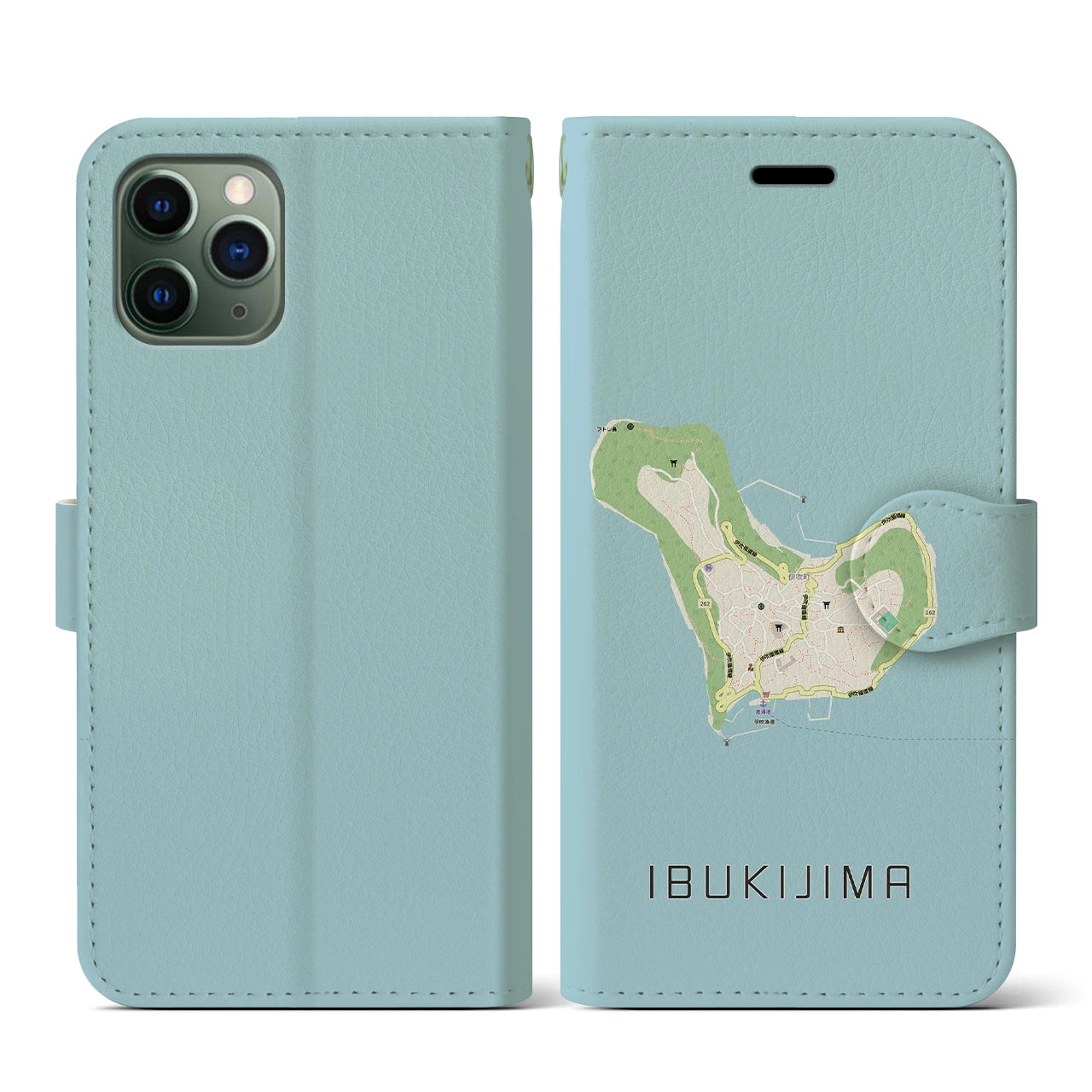【伊吹島(香川県)】地図柄iPhoneケース(手帳タイプ)