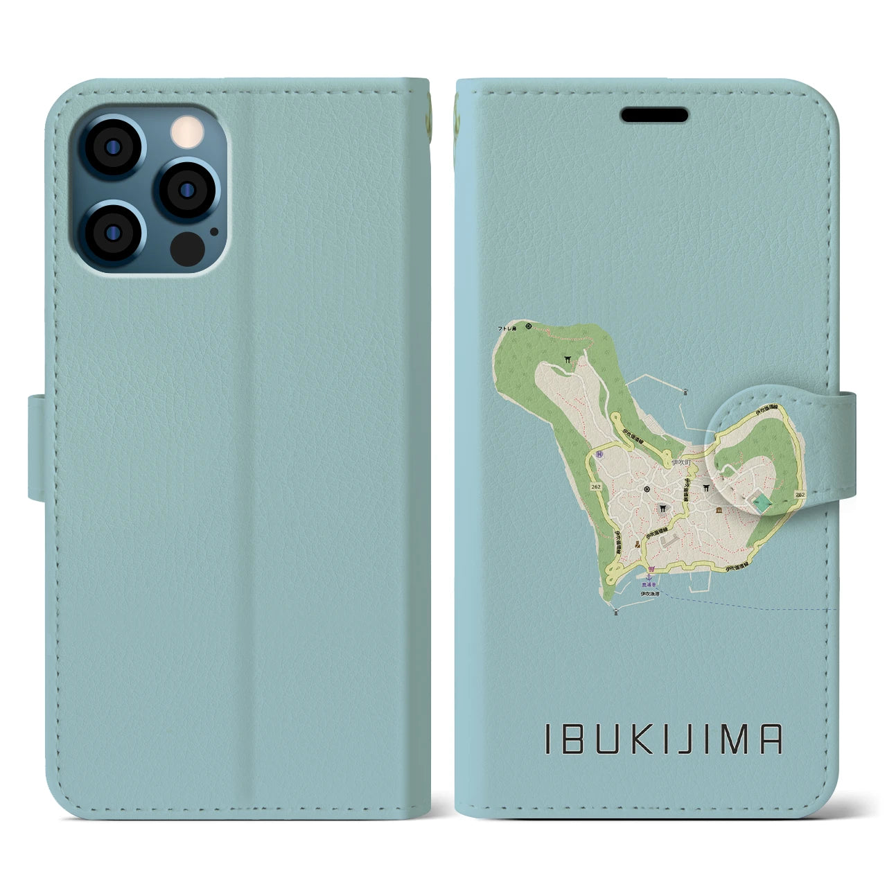【伊吹島(香川県)】地図柄iPhoneケース(手帳タイプ)