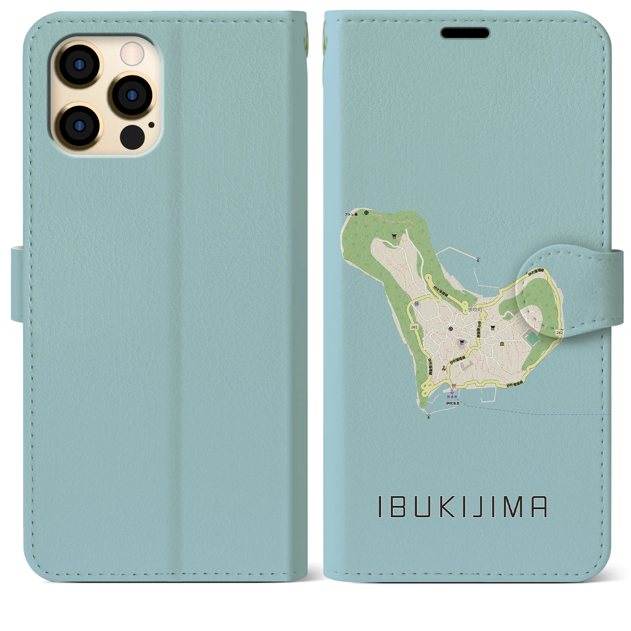 【伊吹島(香川県)】地図柄iPhoneケース(手帳タイプ)