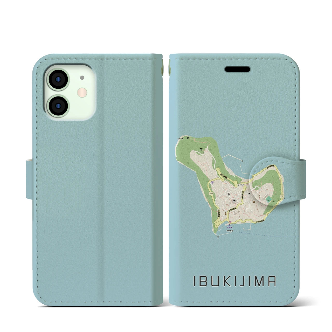 【伊吹島(香川県)】地図柄iPhoneケース(手帳タイプ)