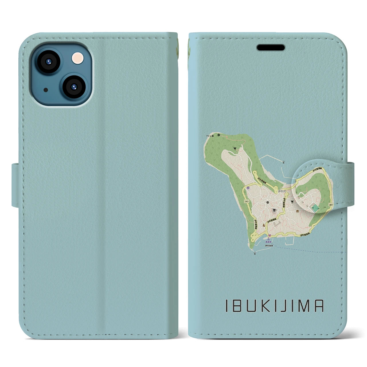 【伊吹島(香川県)】地図柄iPhoneケース(手帳タイプ)