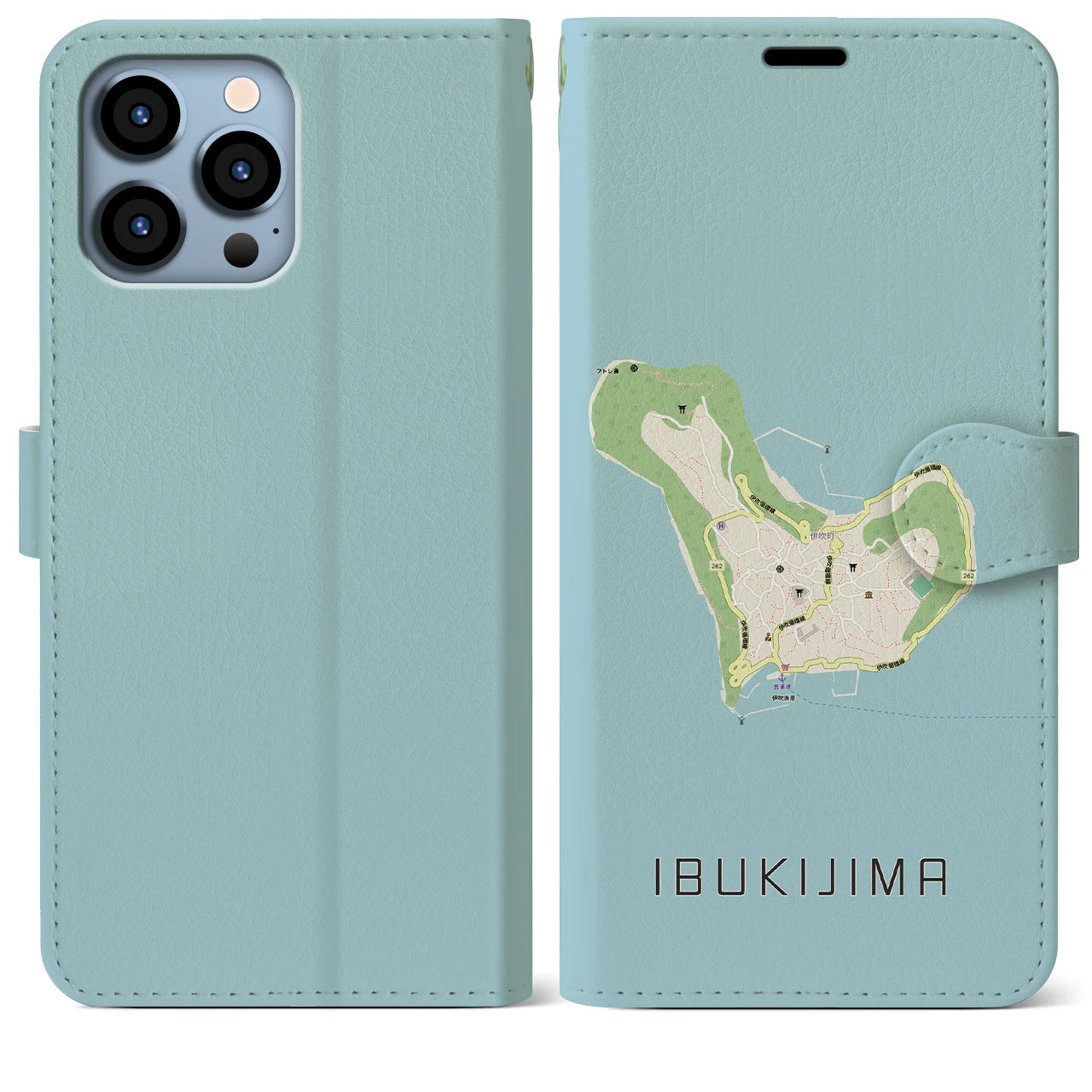 【伊吹島(香川県)】地図柄iPhoneケース(手帳タイプ)