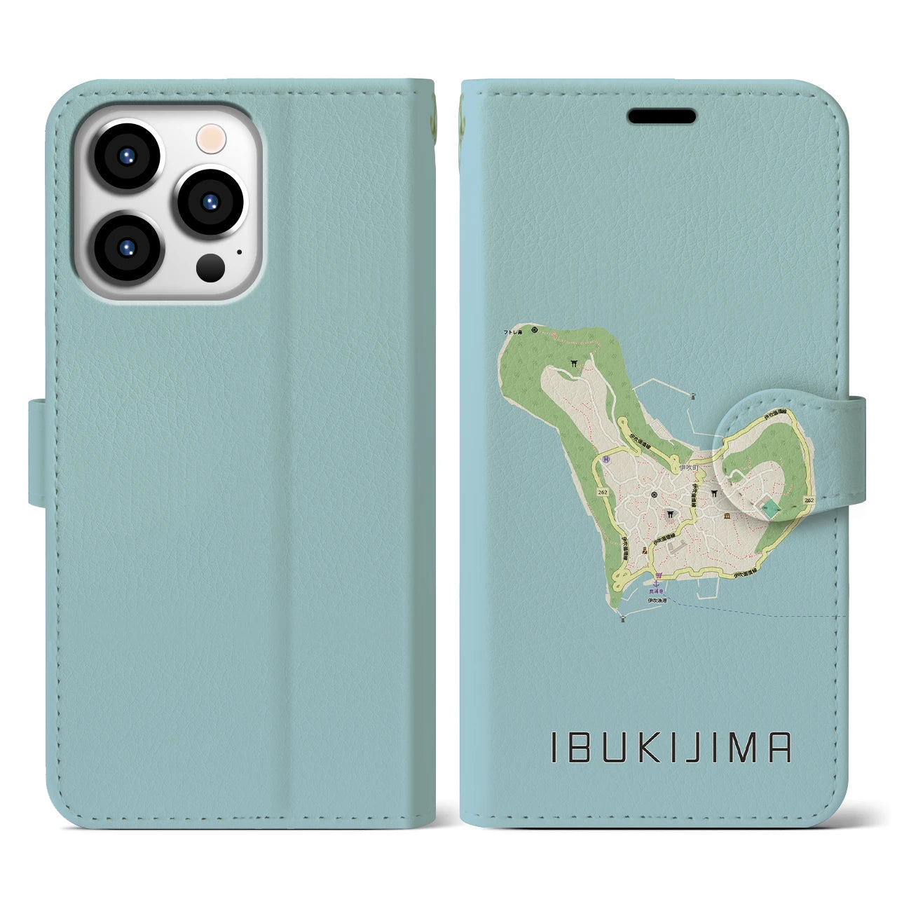 【伊吹島(香川県)】地図柄iPhoneケース(手帳タイプ)