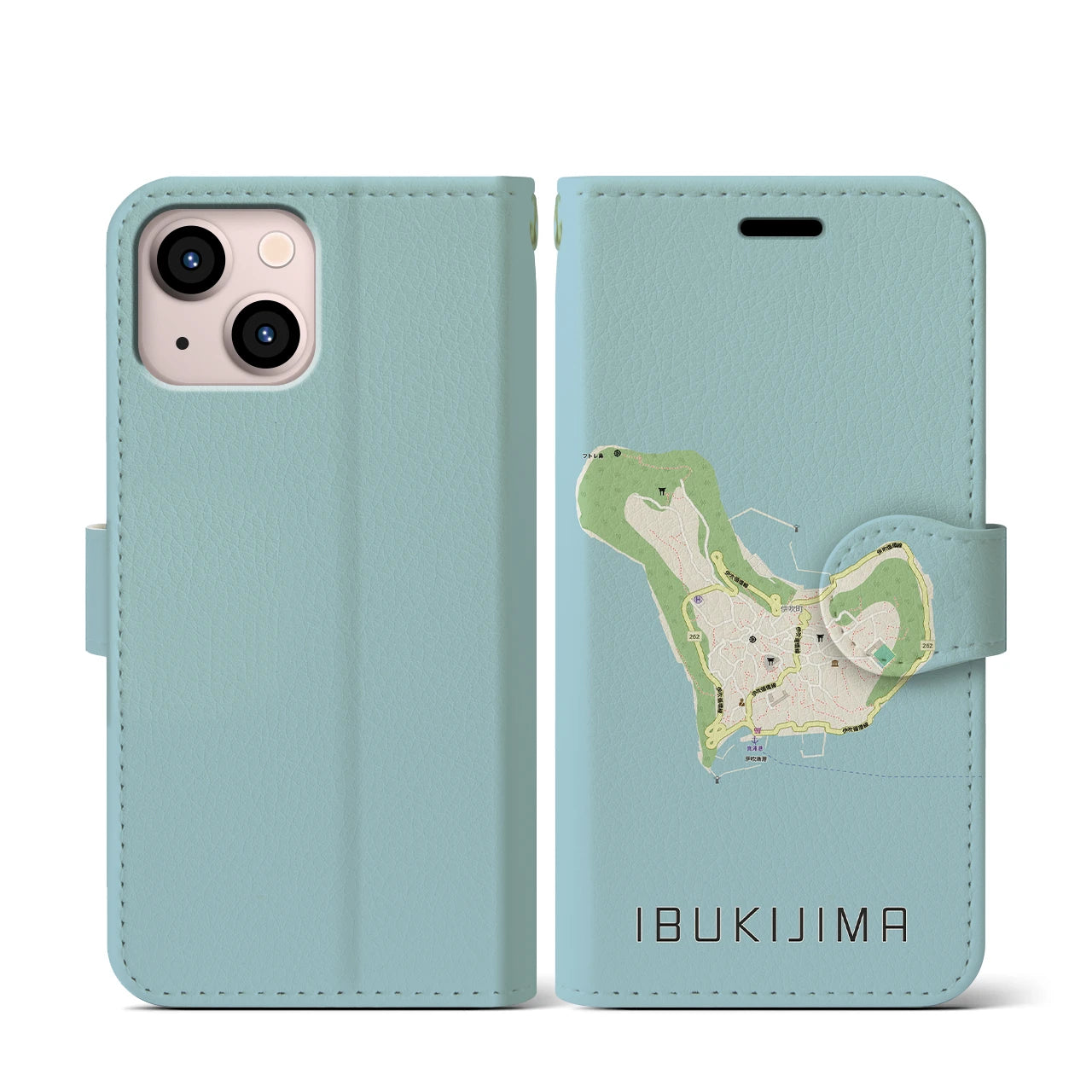 【伊吹島(香川県)】地図柄iPhoneケース(手帳タイプ)